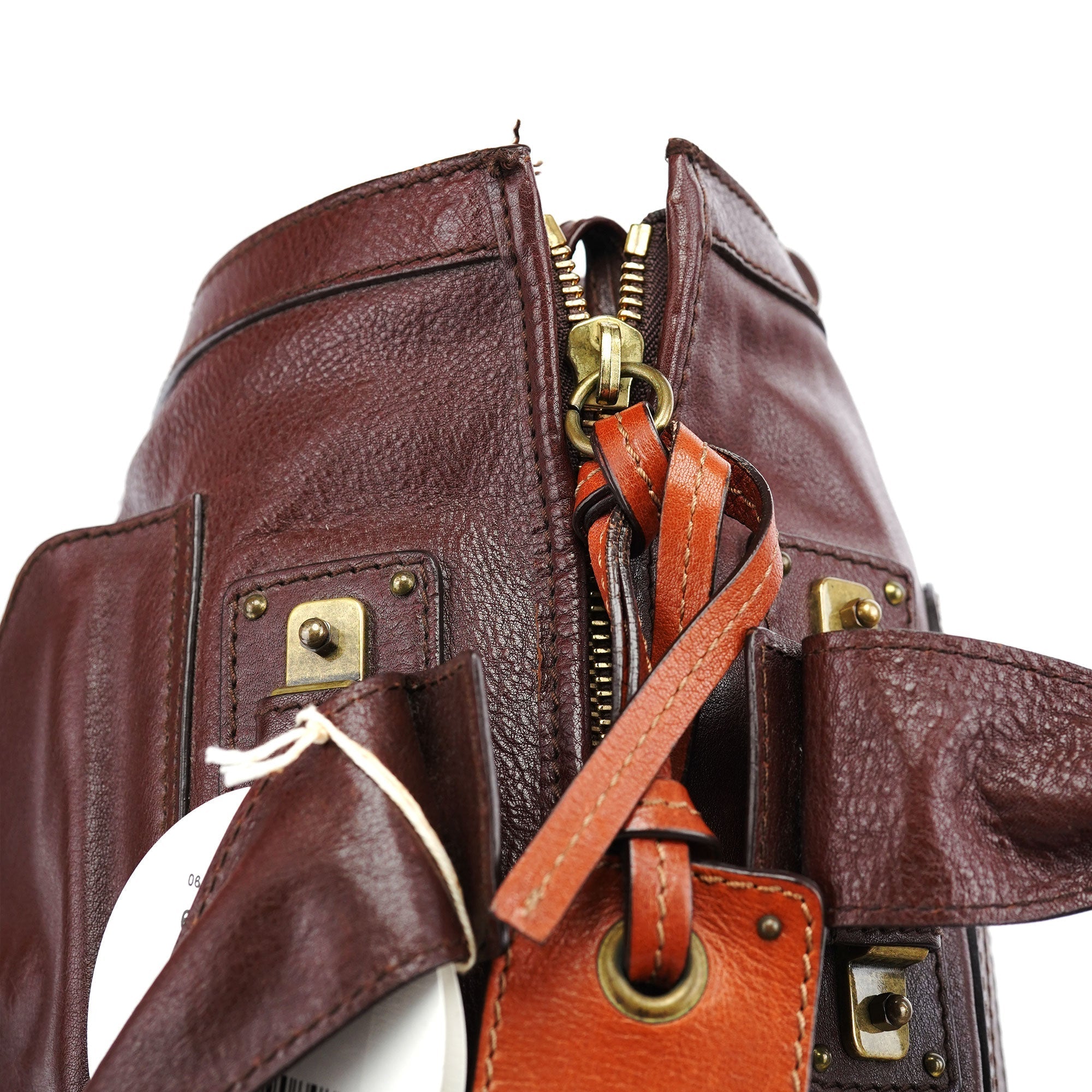 Brown Lambskin Leather Tote Bag