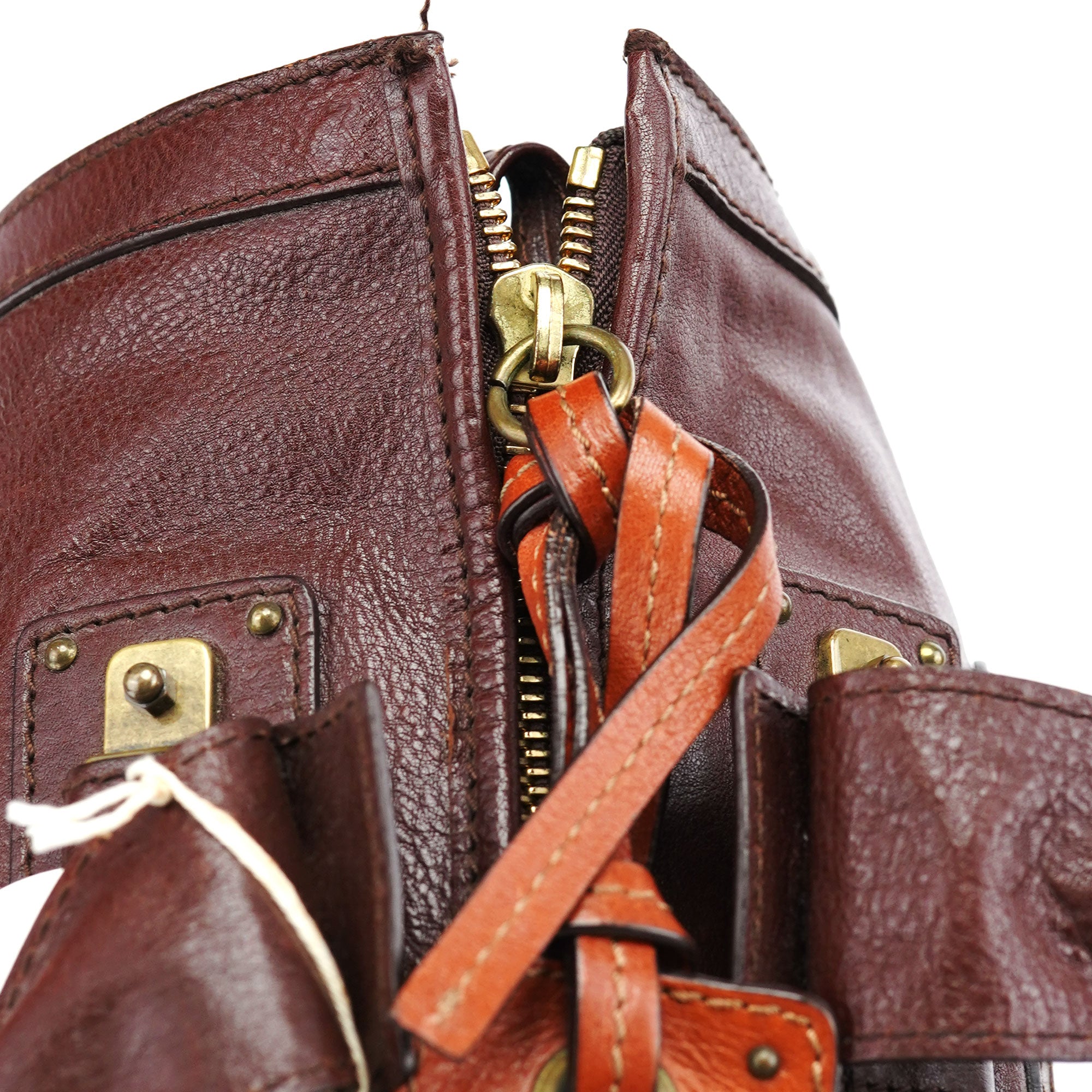 Brown Lambskin Leather Tote Bag