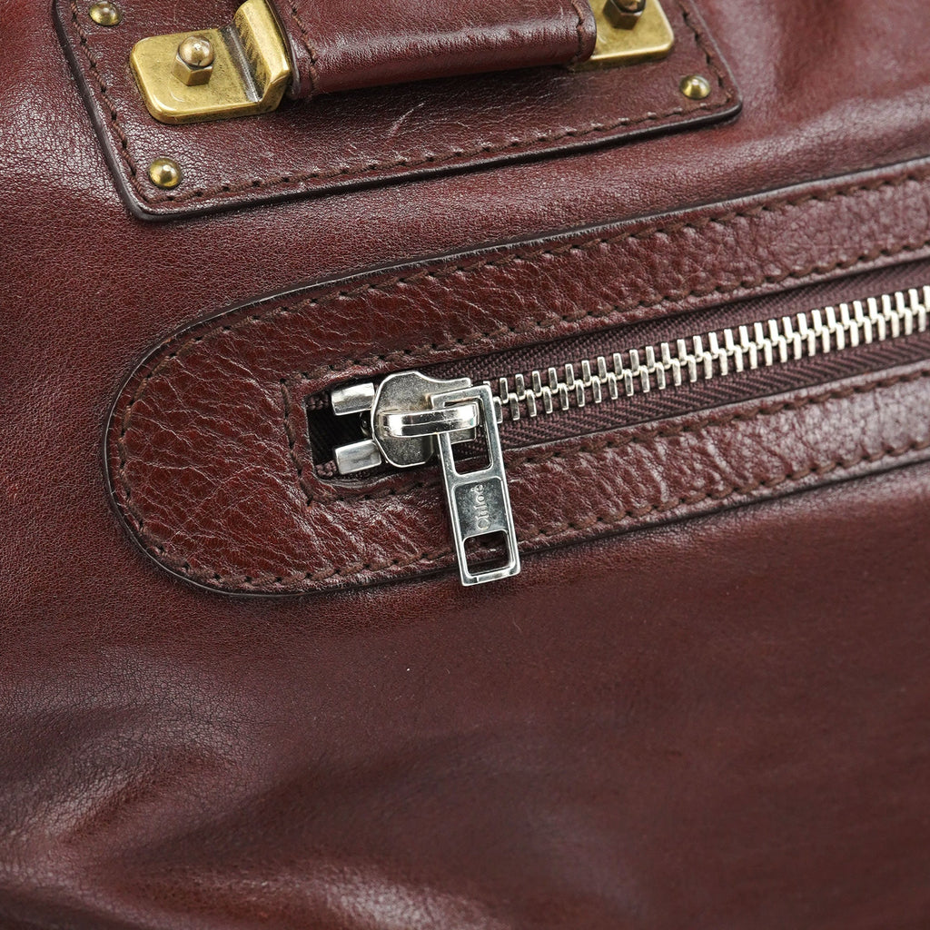 Brown Lambskin Leather Tote Bag
