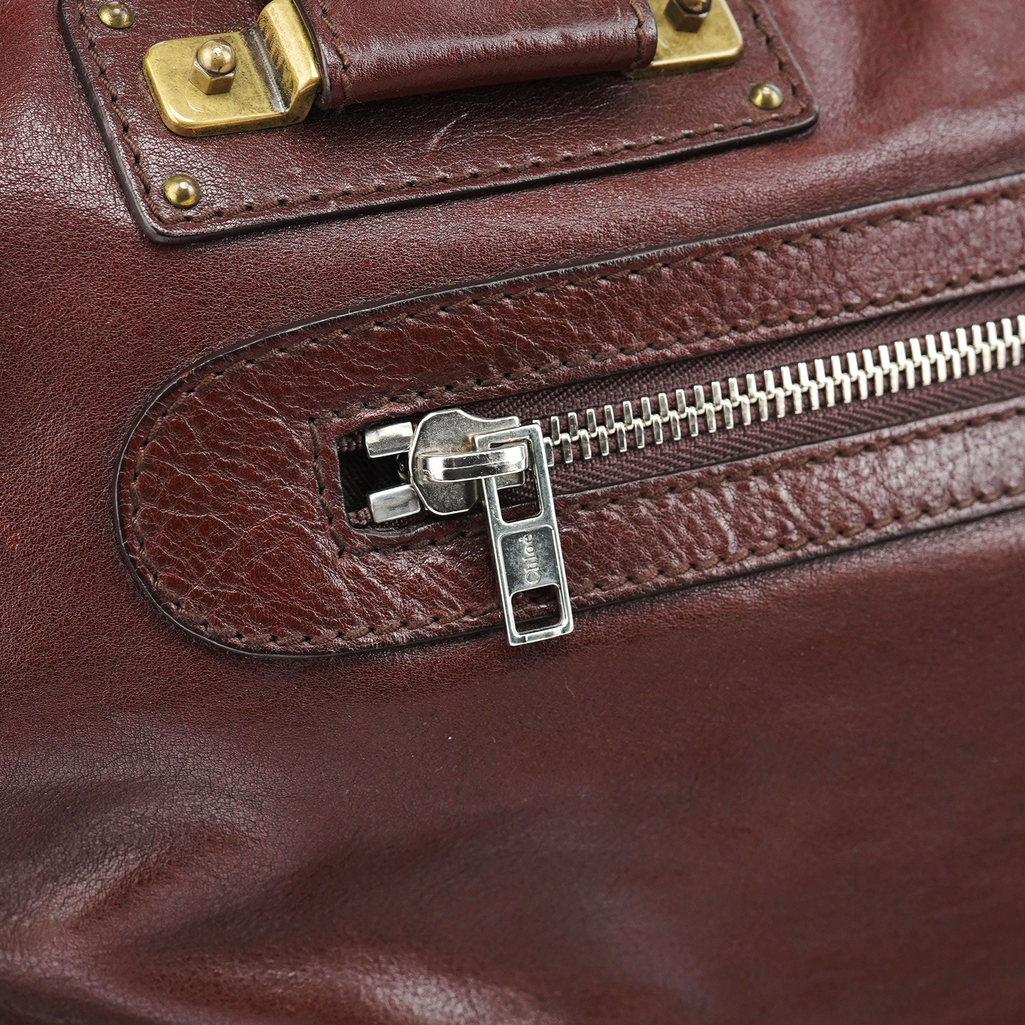 Brown Lambskin Leather Tote Bag