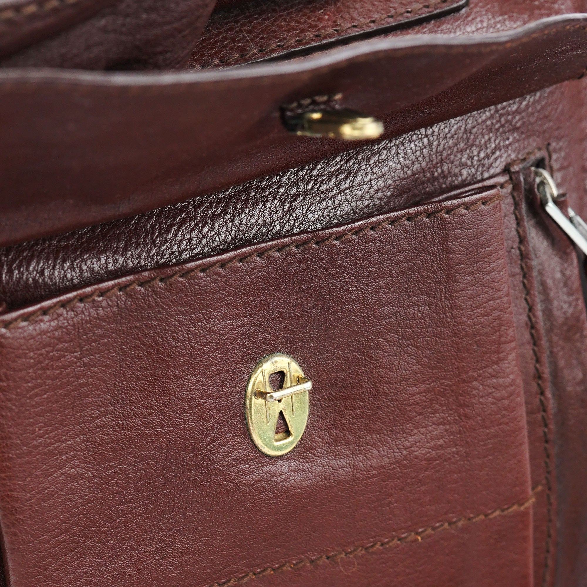 Brown Lambskin Leather Tote Bag