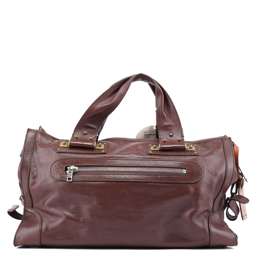 Brown Lambskin Leather Tote Bag