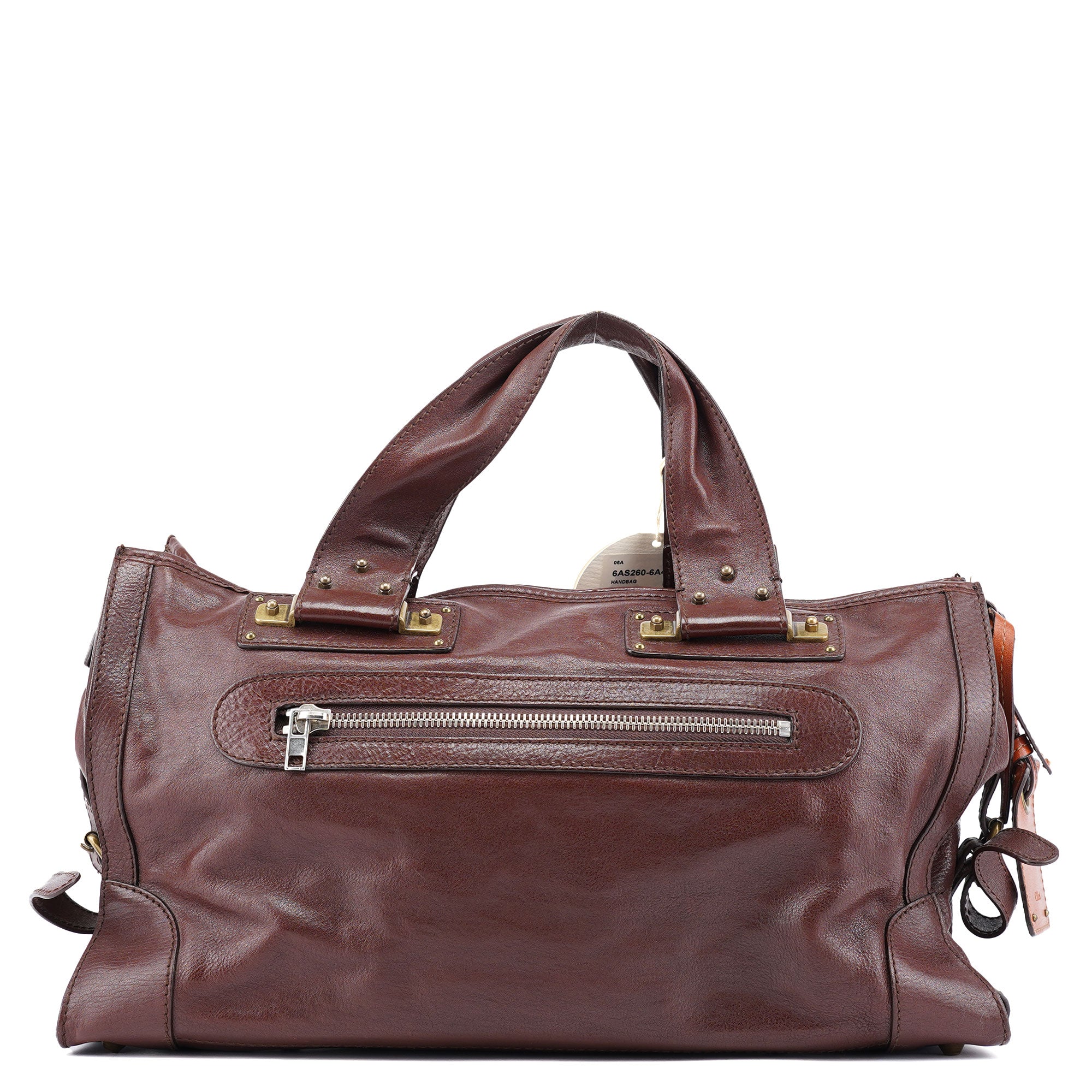 Brown Lambskin Leather Tote Bag