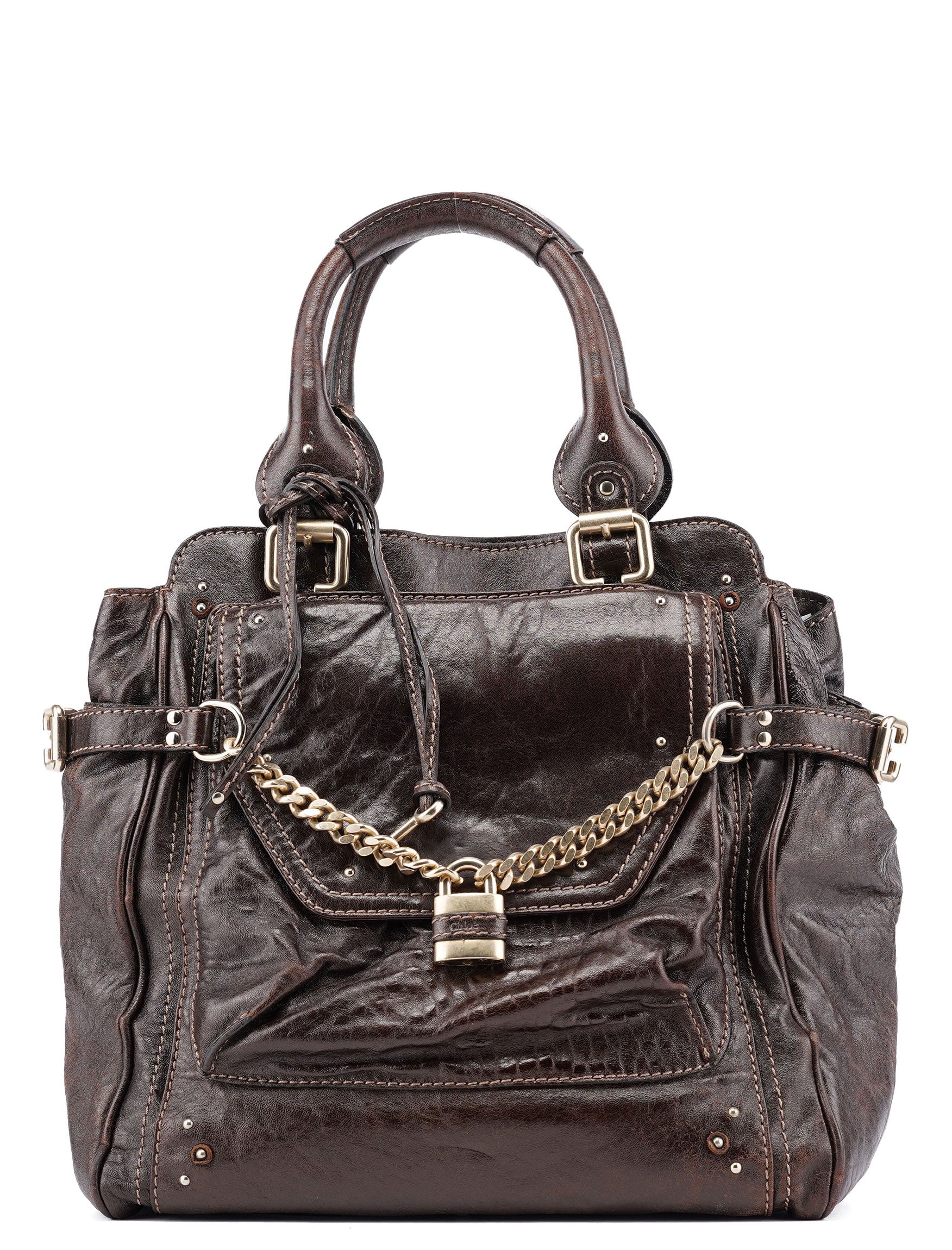 Brown Lambskin Paddington Tote Bag