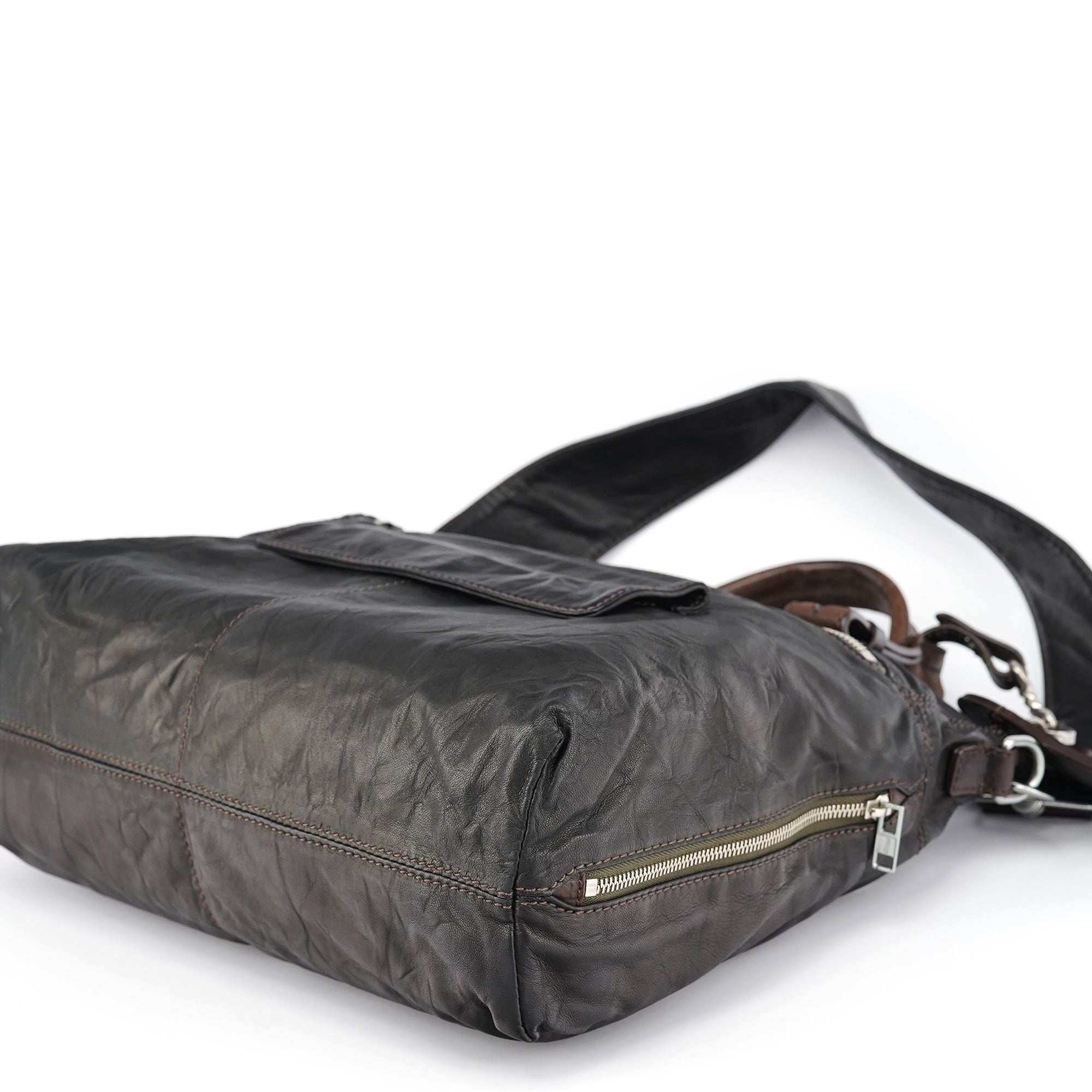 Brown Leather 2-Way Tote Bag