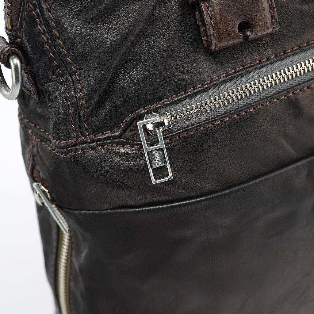 Brown Leather 2-Way Tote Bag