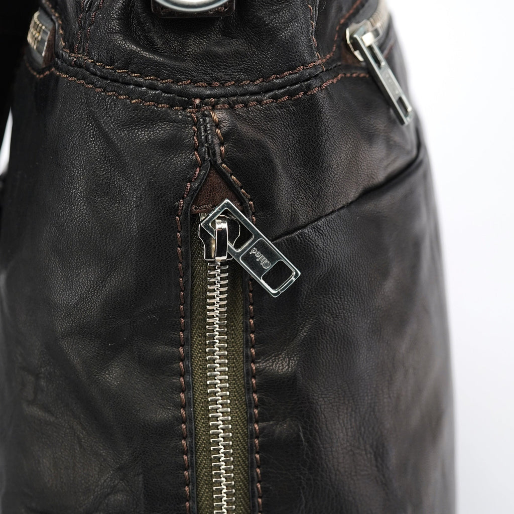 Brown Leather 2-Way Tote Bag