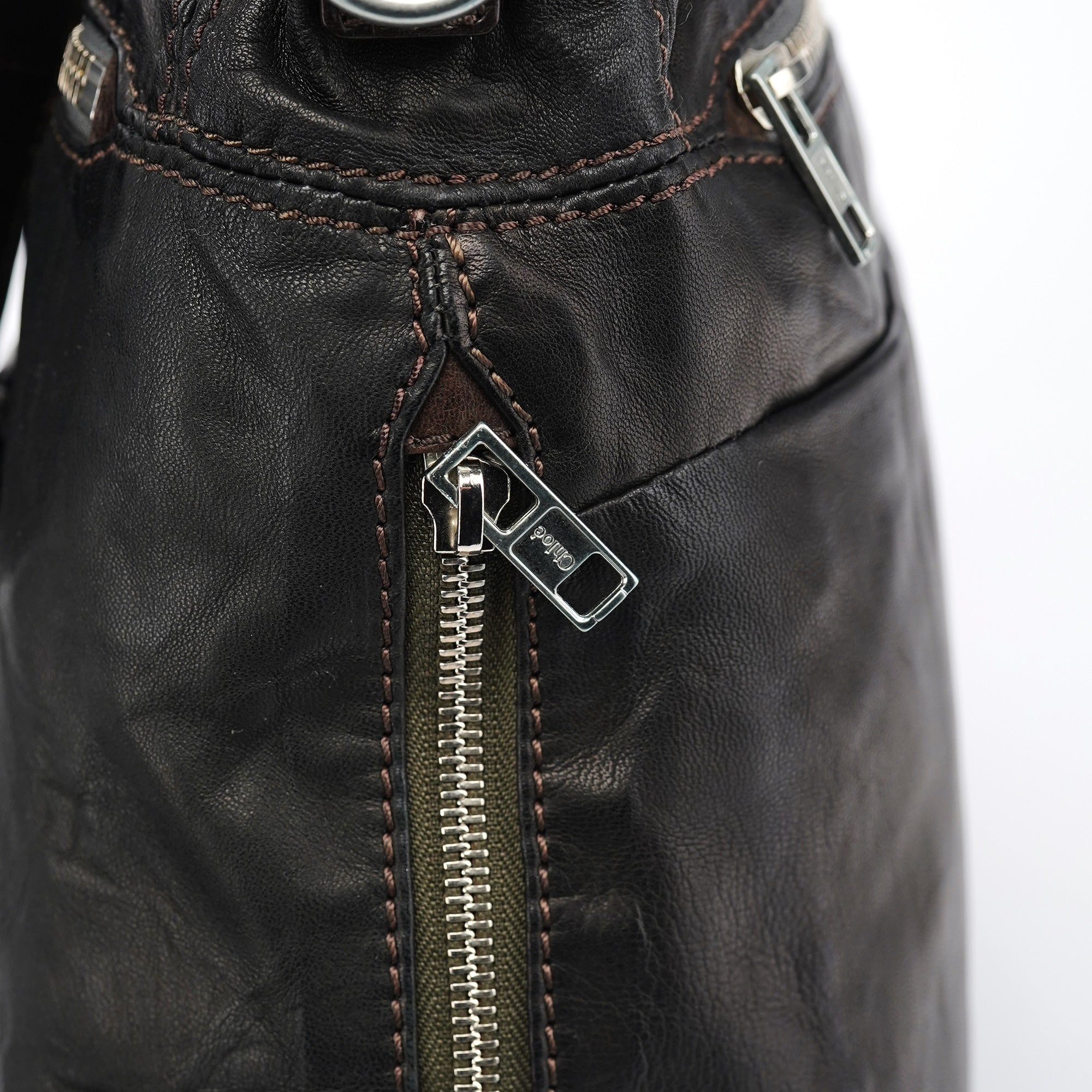 Brown Leather 2-Way Tote Bag