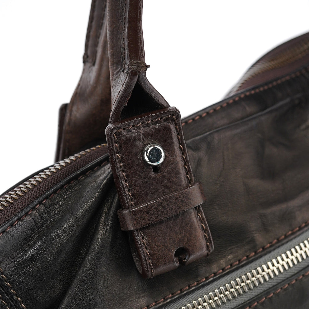 Brown Leather 2-Way Tote Bag