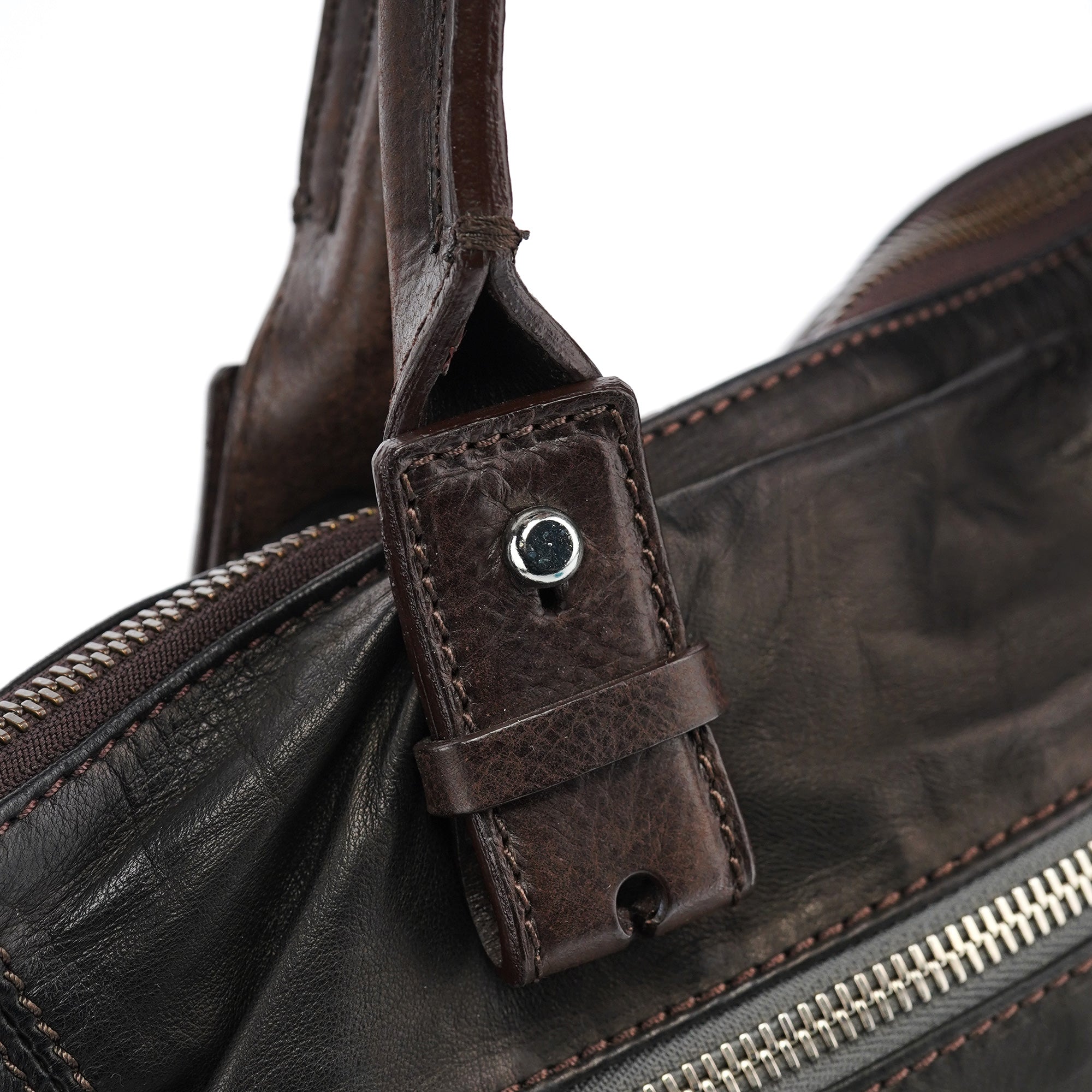 Brown Leather 2-Way Tote Bag