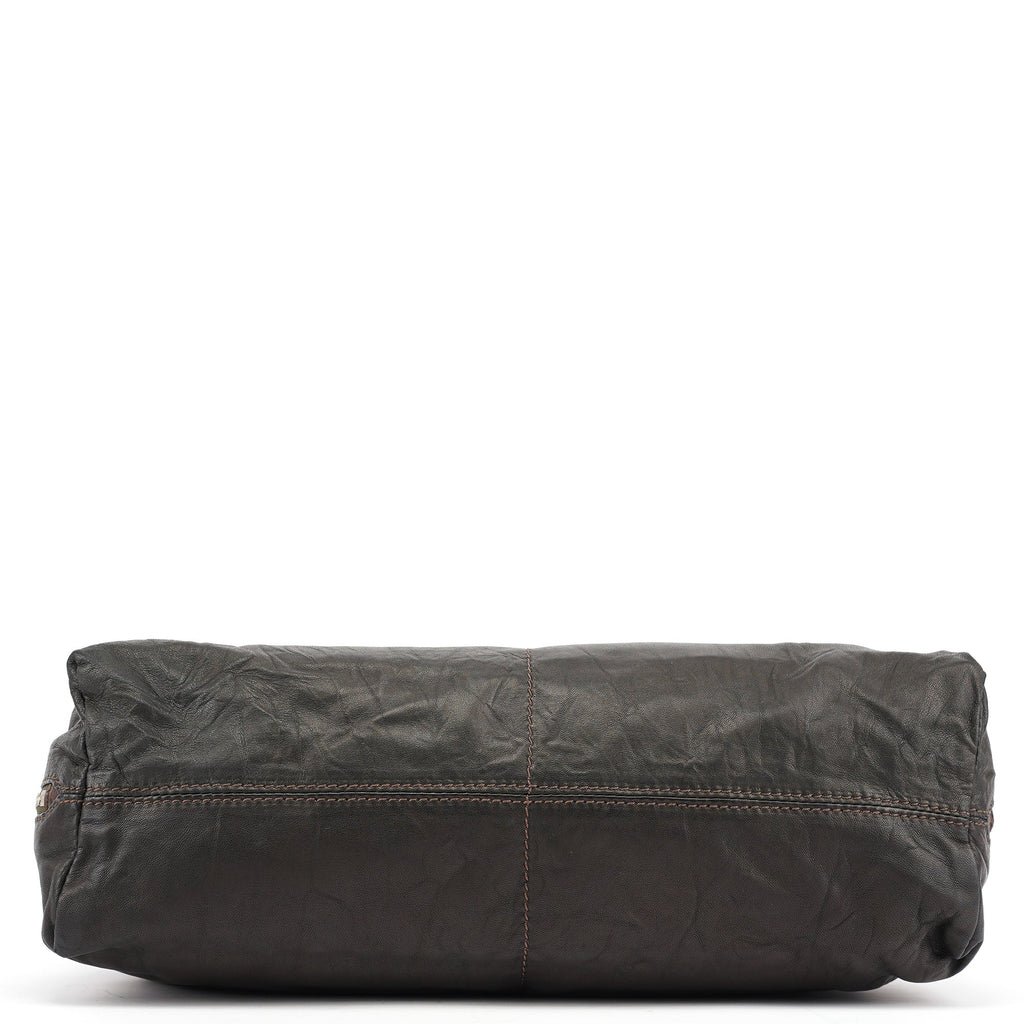 Brown Leather 2-Way Tote Bag
