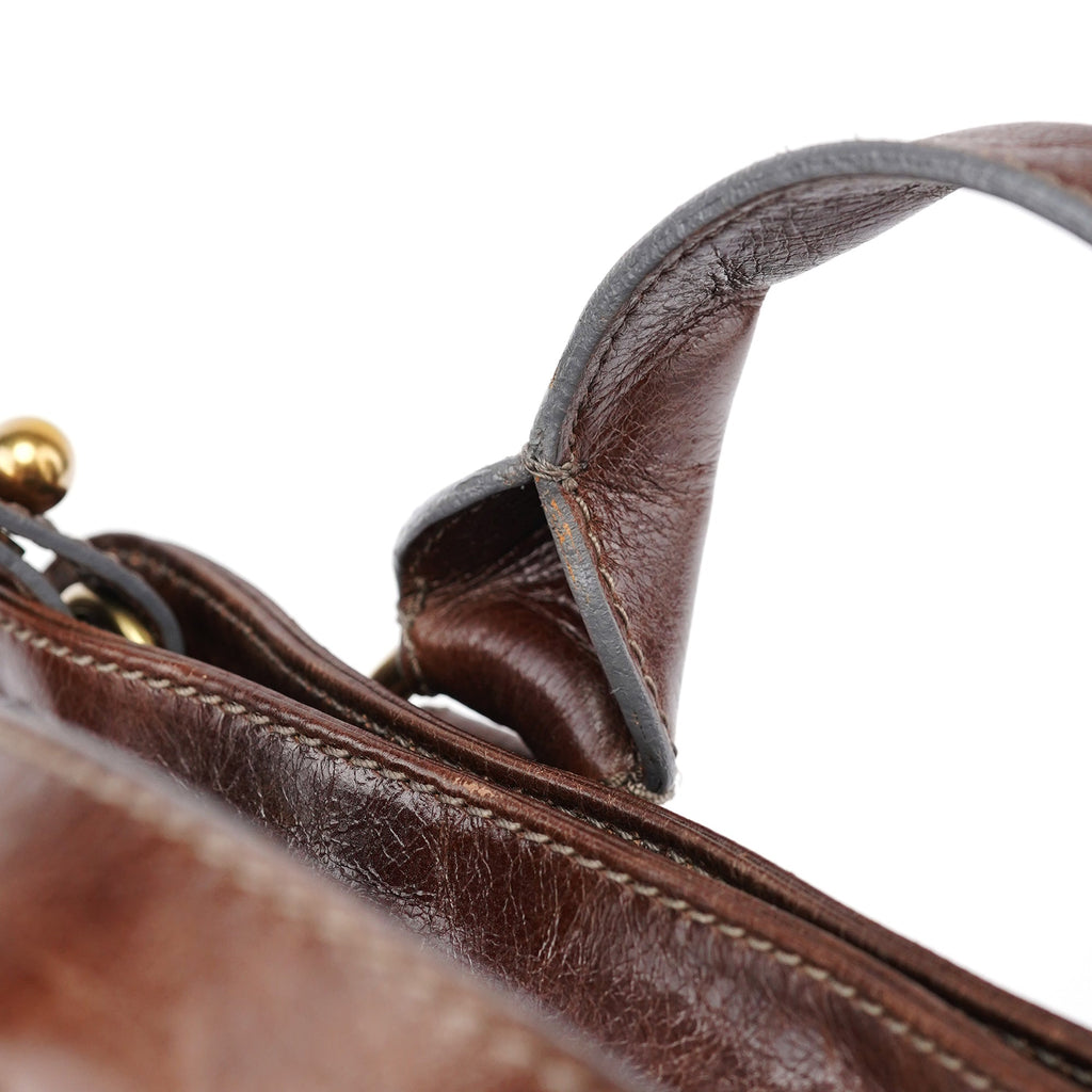 Brown Leather Bay 2-Way Bag
