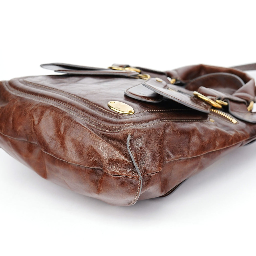 Brown Leather Bay 2-Way Bag
