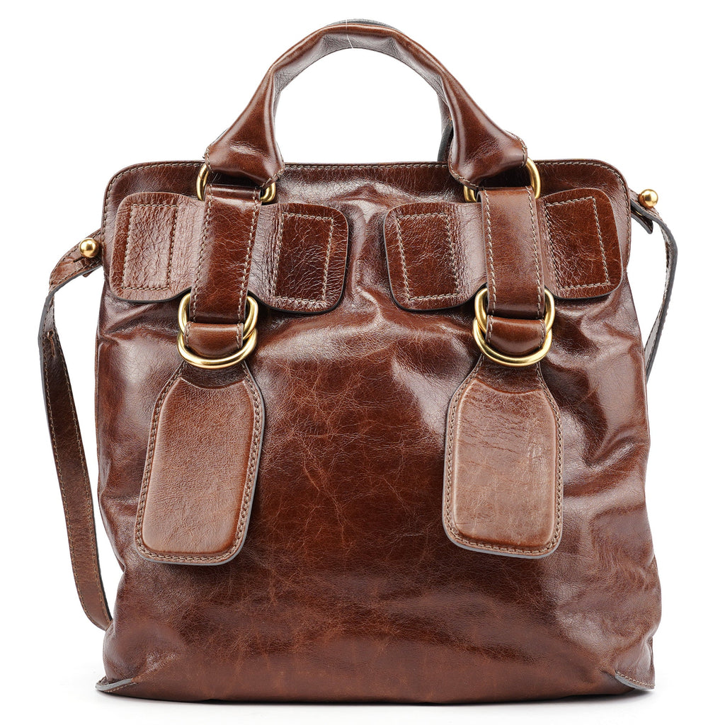 Brown Leather Bay 2-Way Bag
