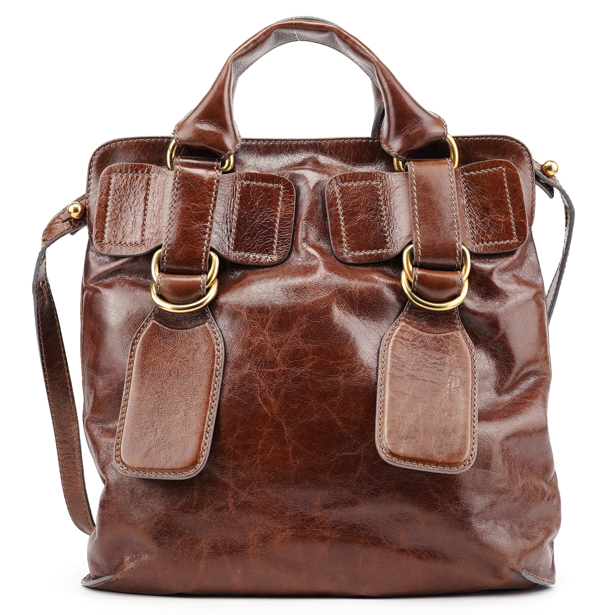 Brown Leather Bay 2-Way Bag