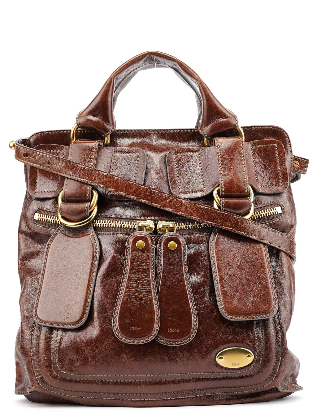 Brown Leather Bay 2-Way Bag