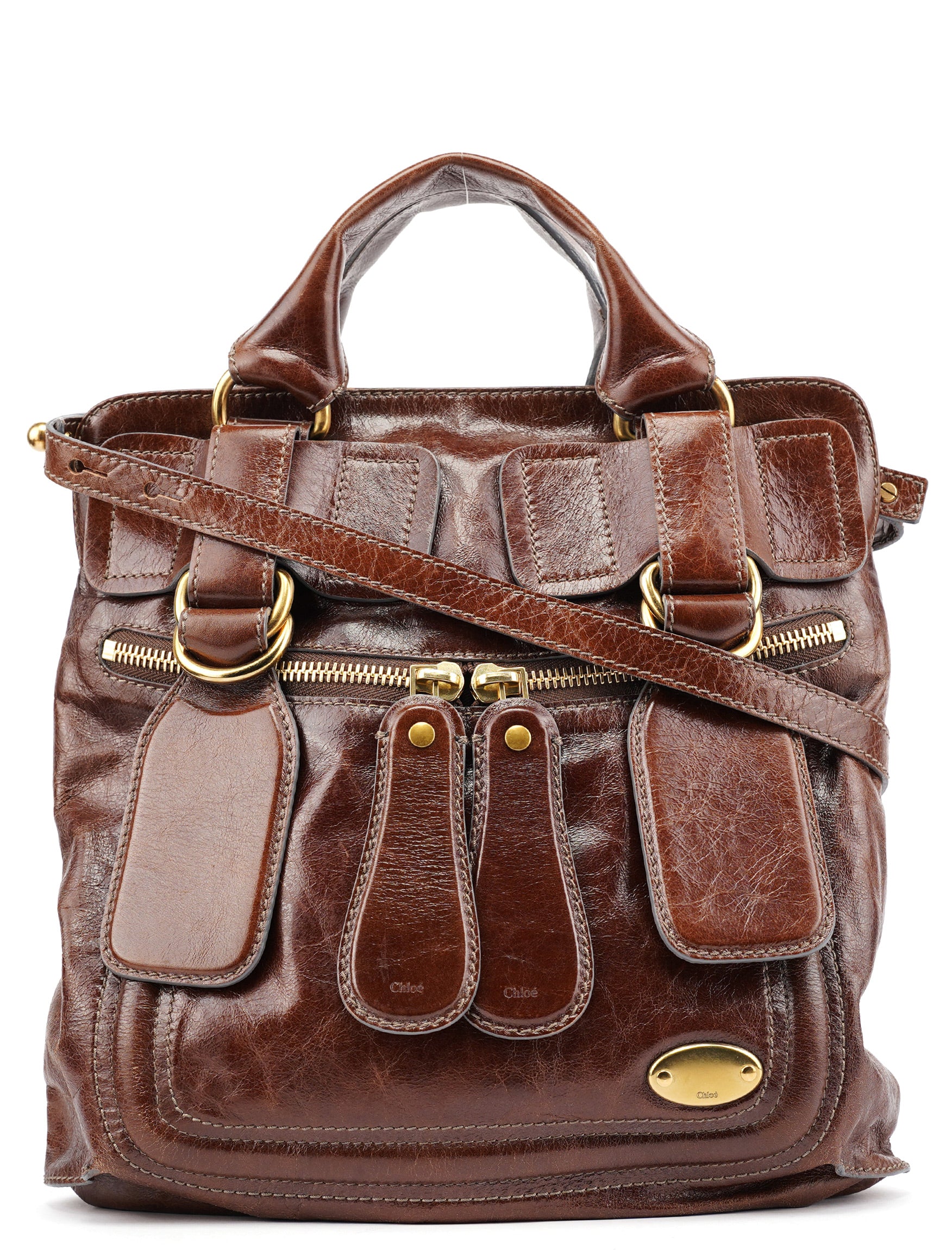 Brown Leather Bay 2-Way Bag