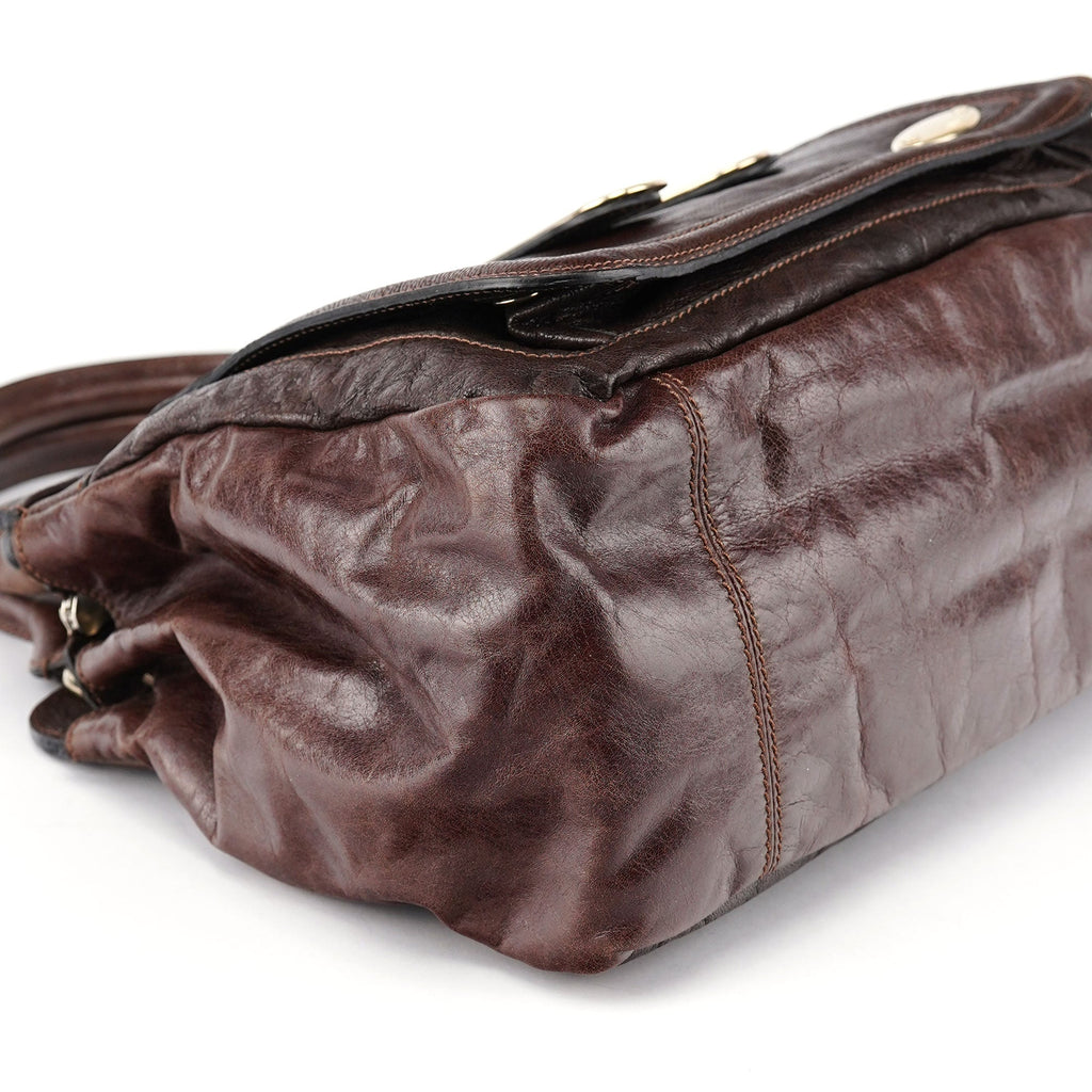 Brown Leather Bay 2-Way Tote Bag