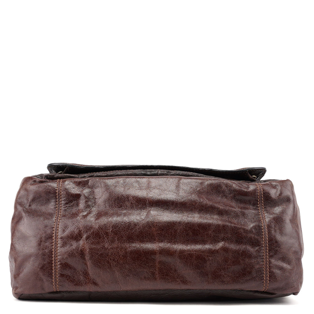 Brown Leather Bay 2-Way Tote Bag