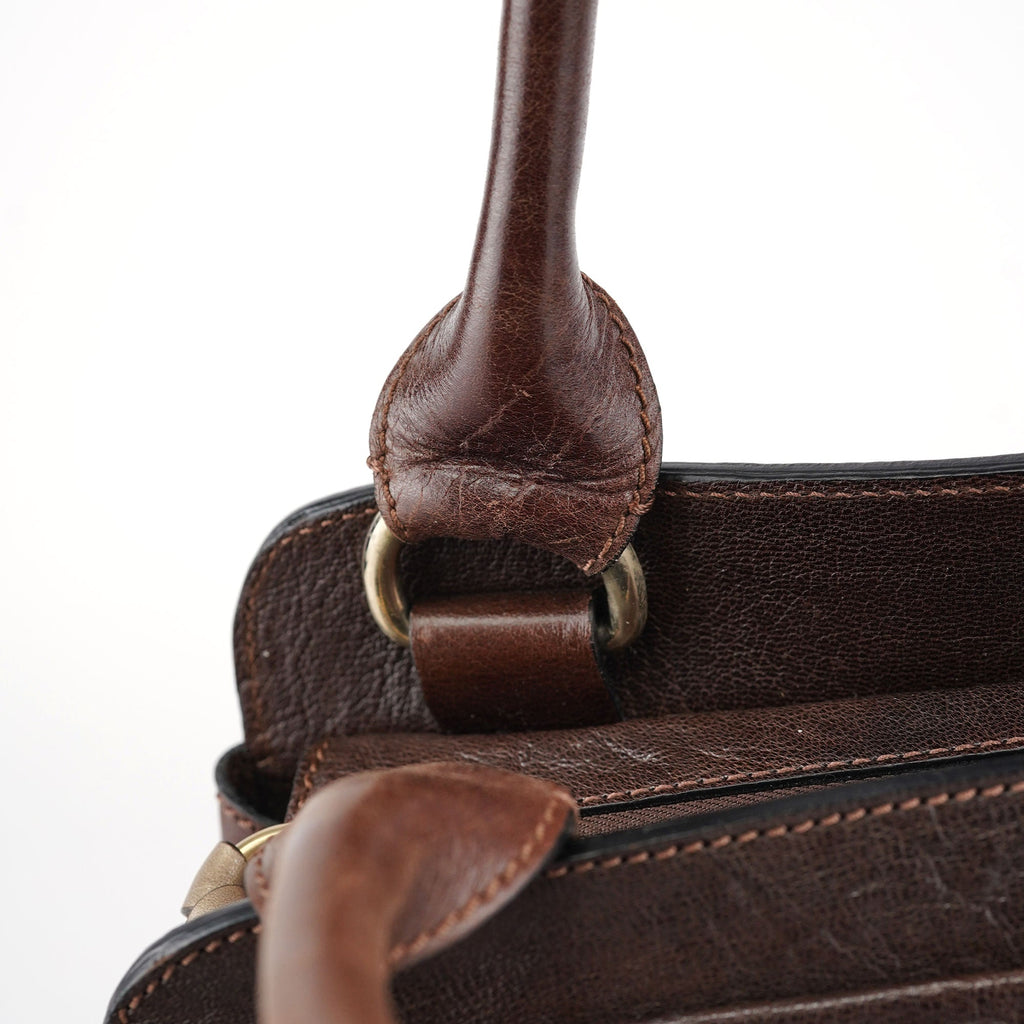 Brown Leather Bay 2-Way Tote Bag