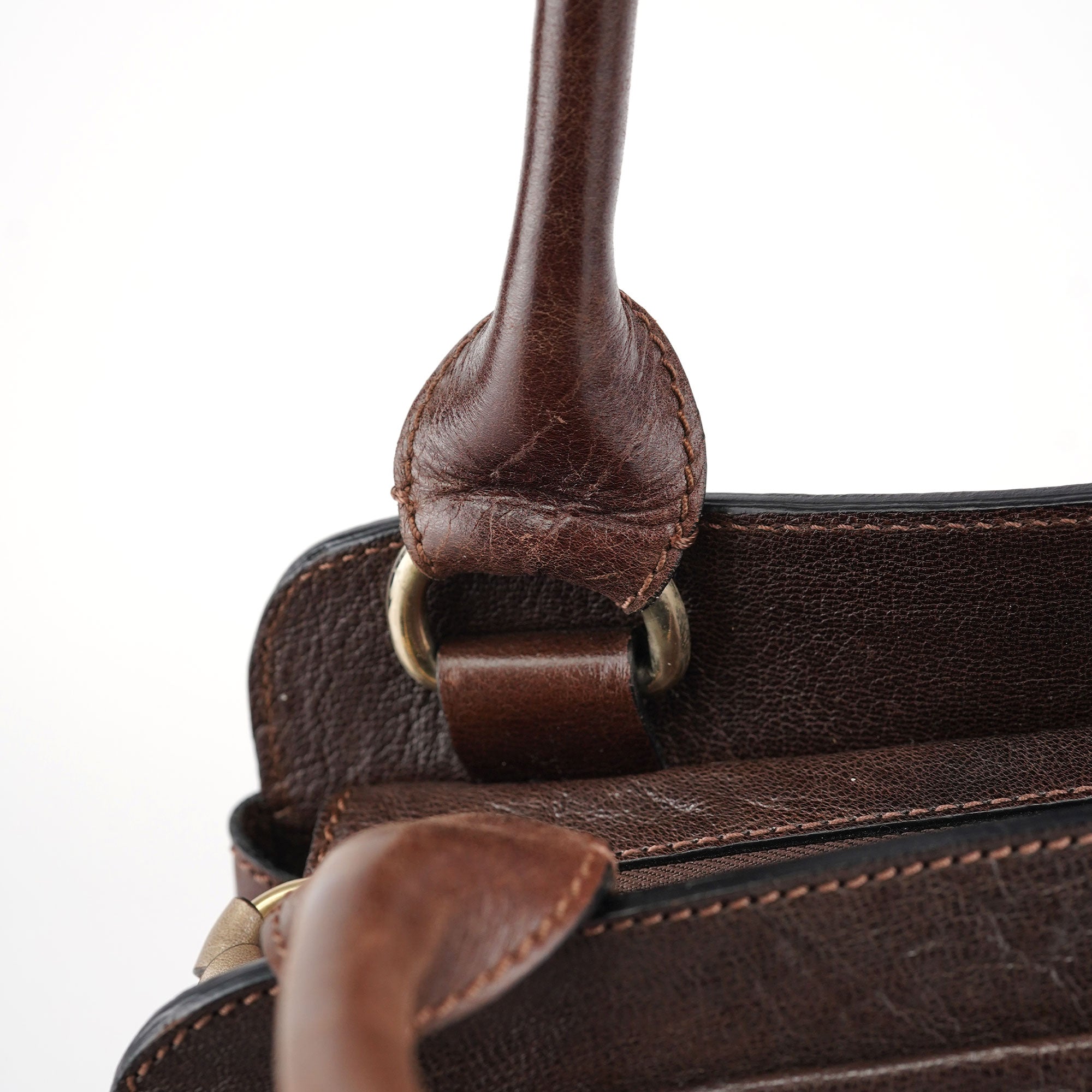 Brown Leather Bay 2-Way Tote Bag