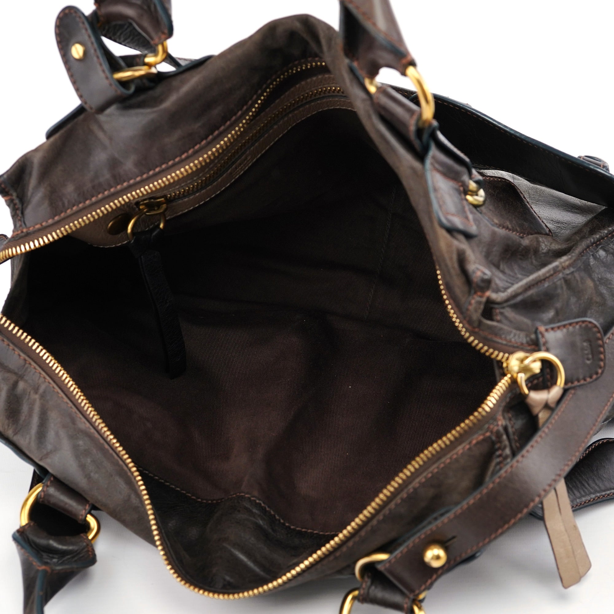 Brown Leather Bay 2-Way Tote Bag