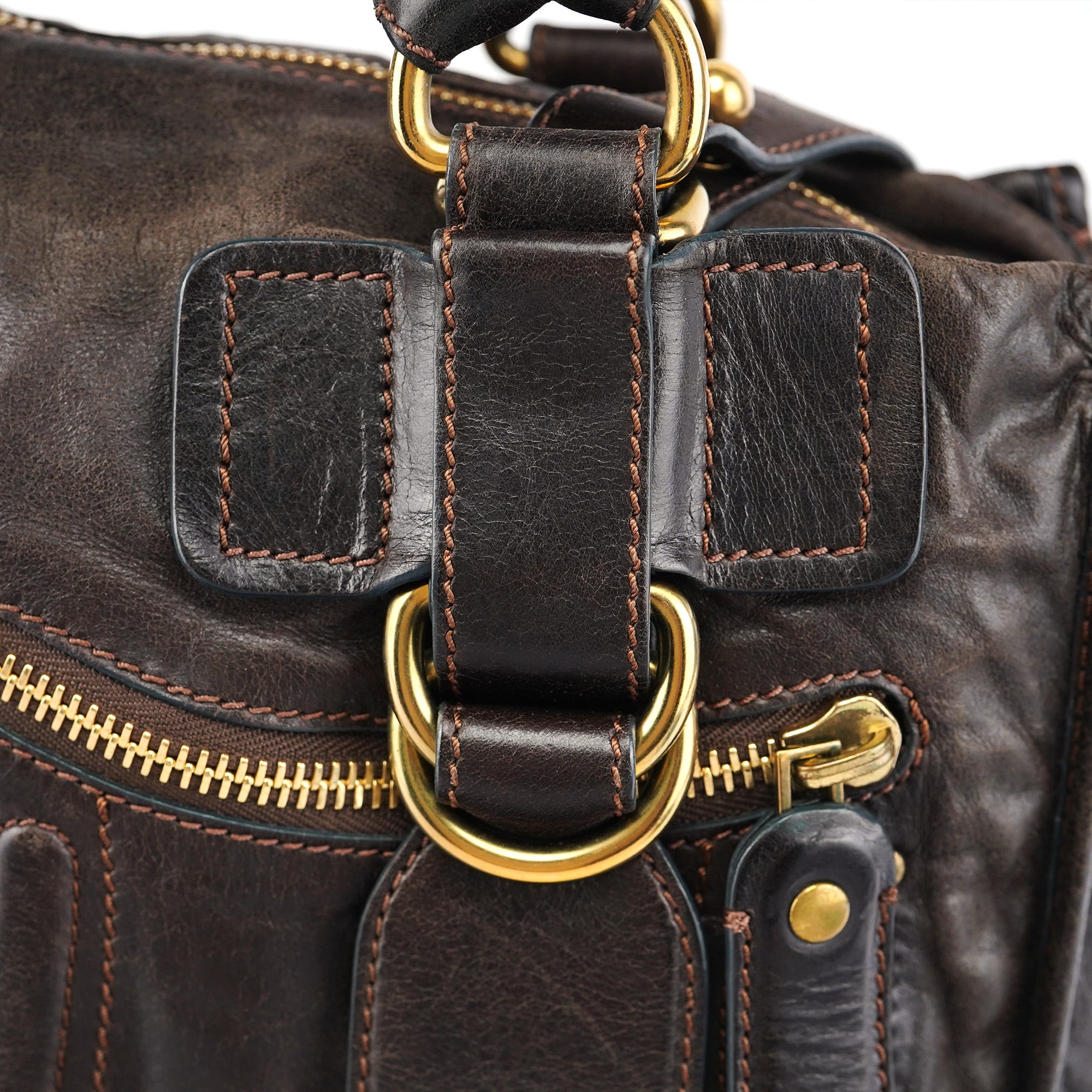 Brown Leather Bay 2-Way Tote Bag