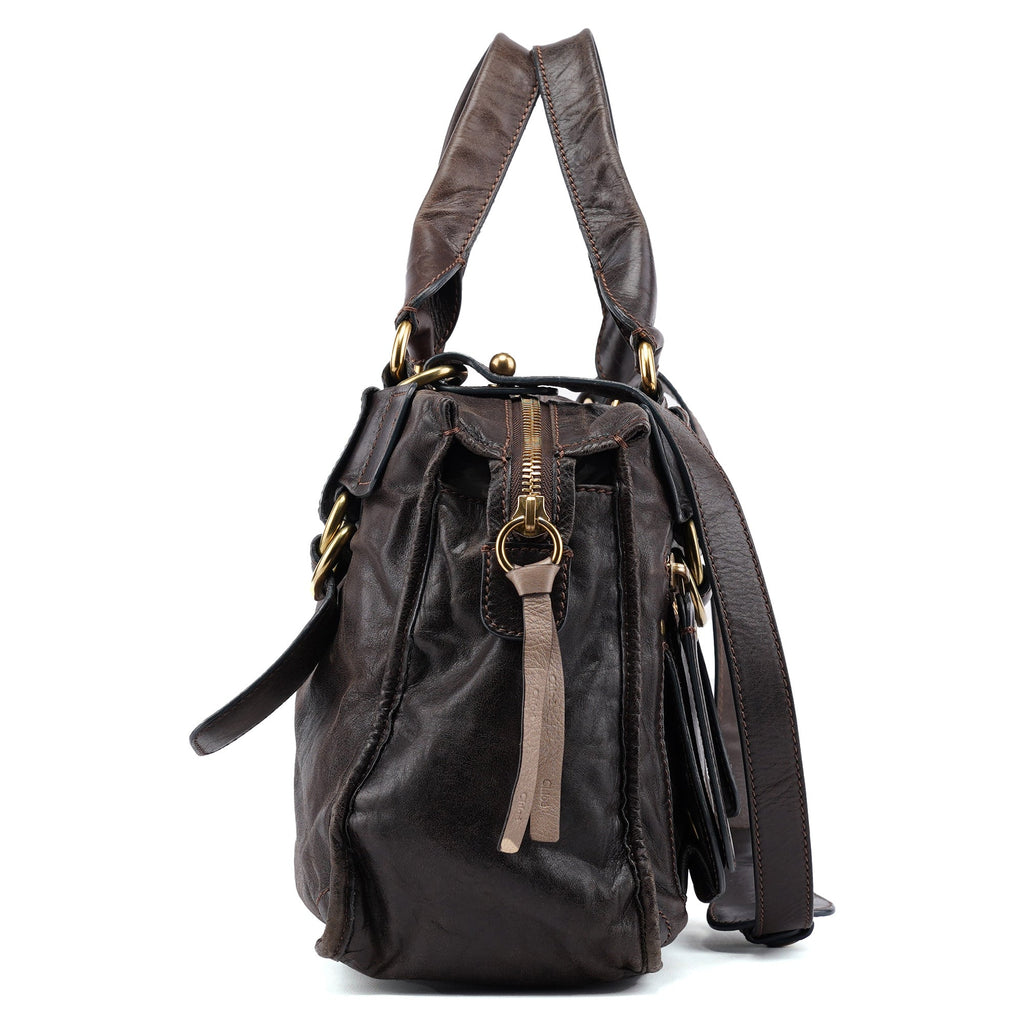 Brown Leather Bay 2-Way Tote Bag