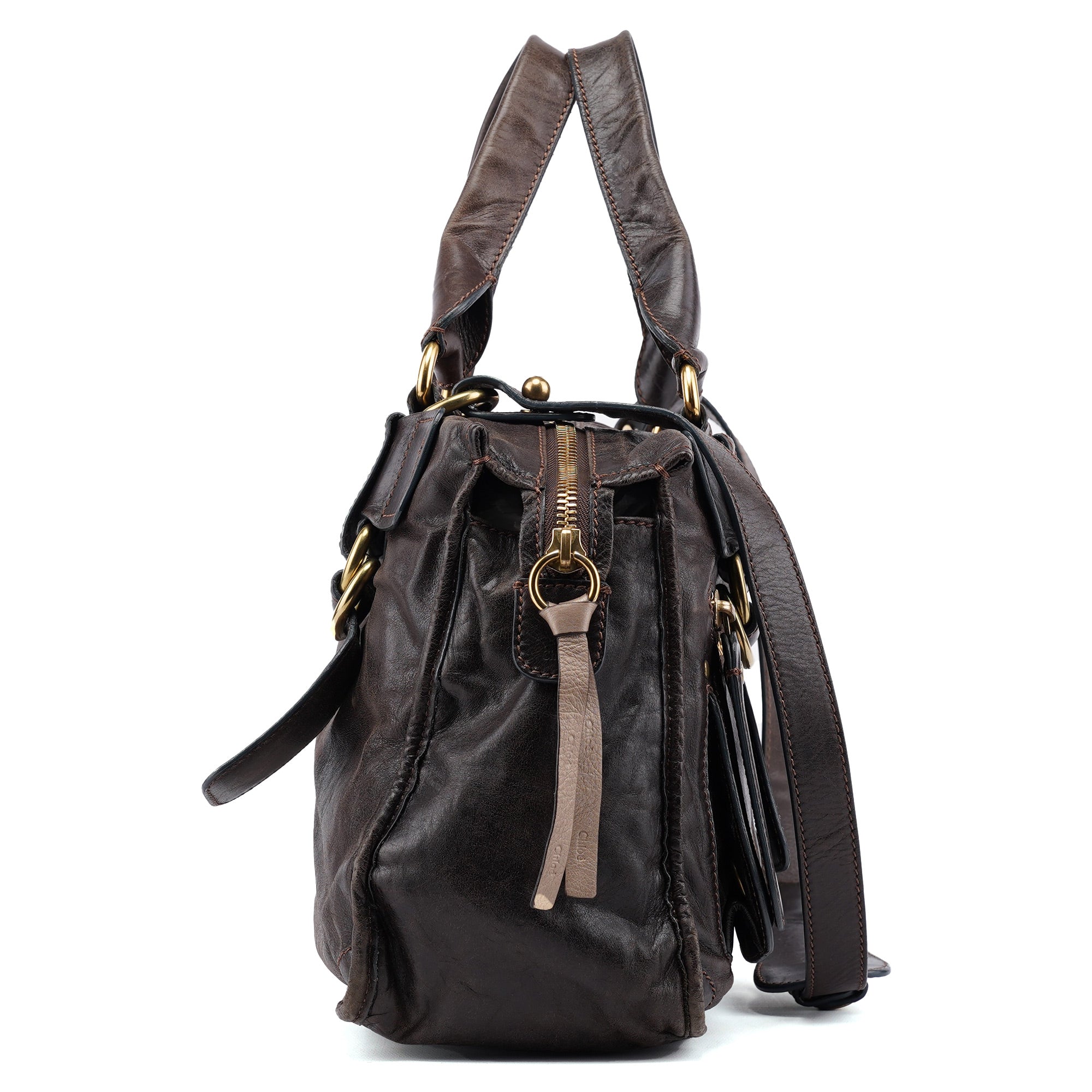 Brown Leather Bay 2-Way Tote Bag