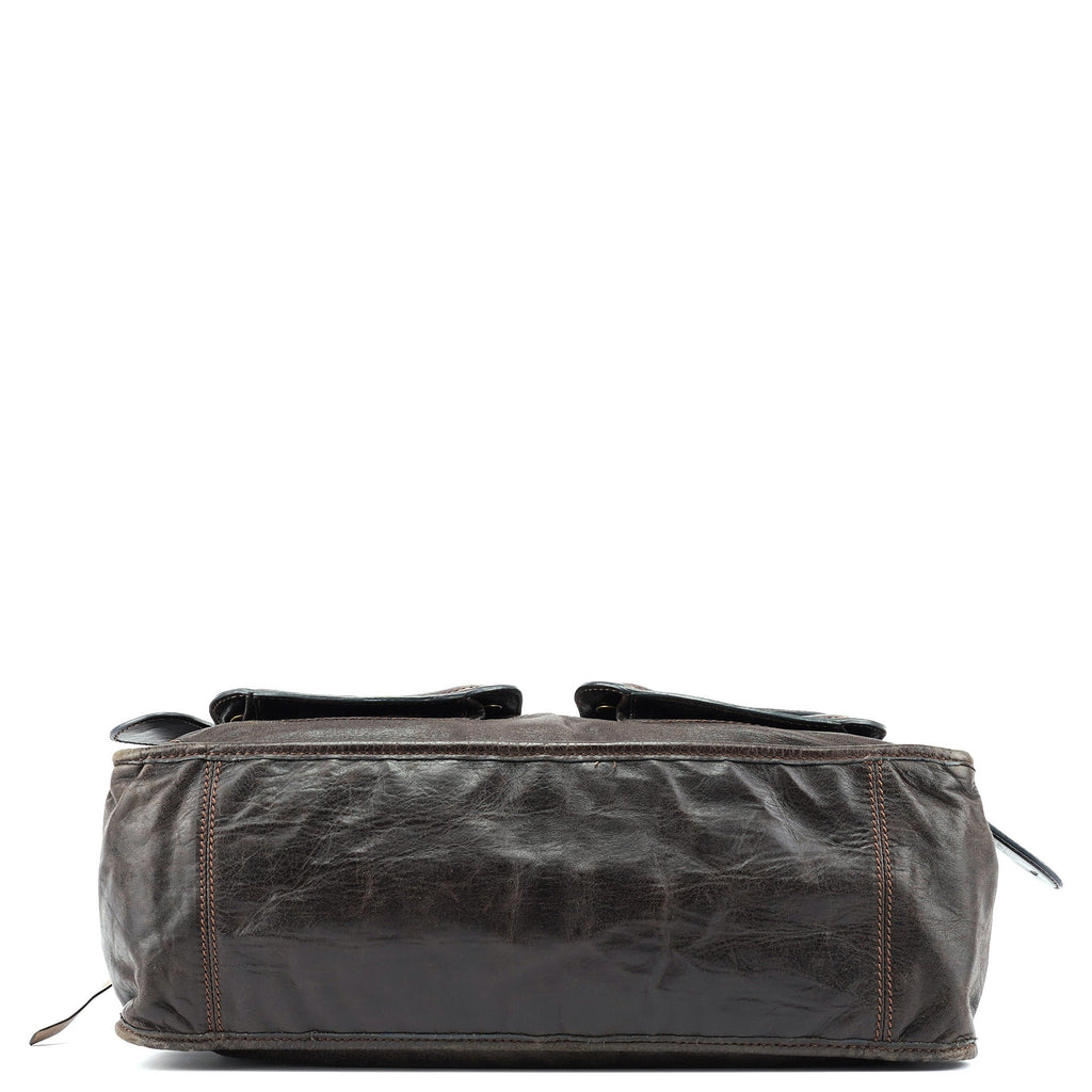 Brown Leather Bay 2-Way Tote Bag