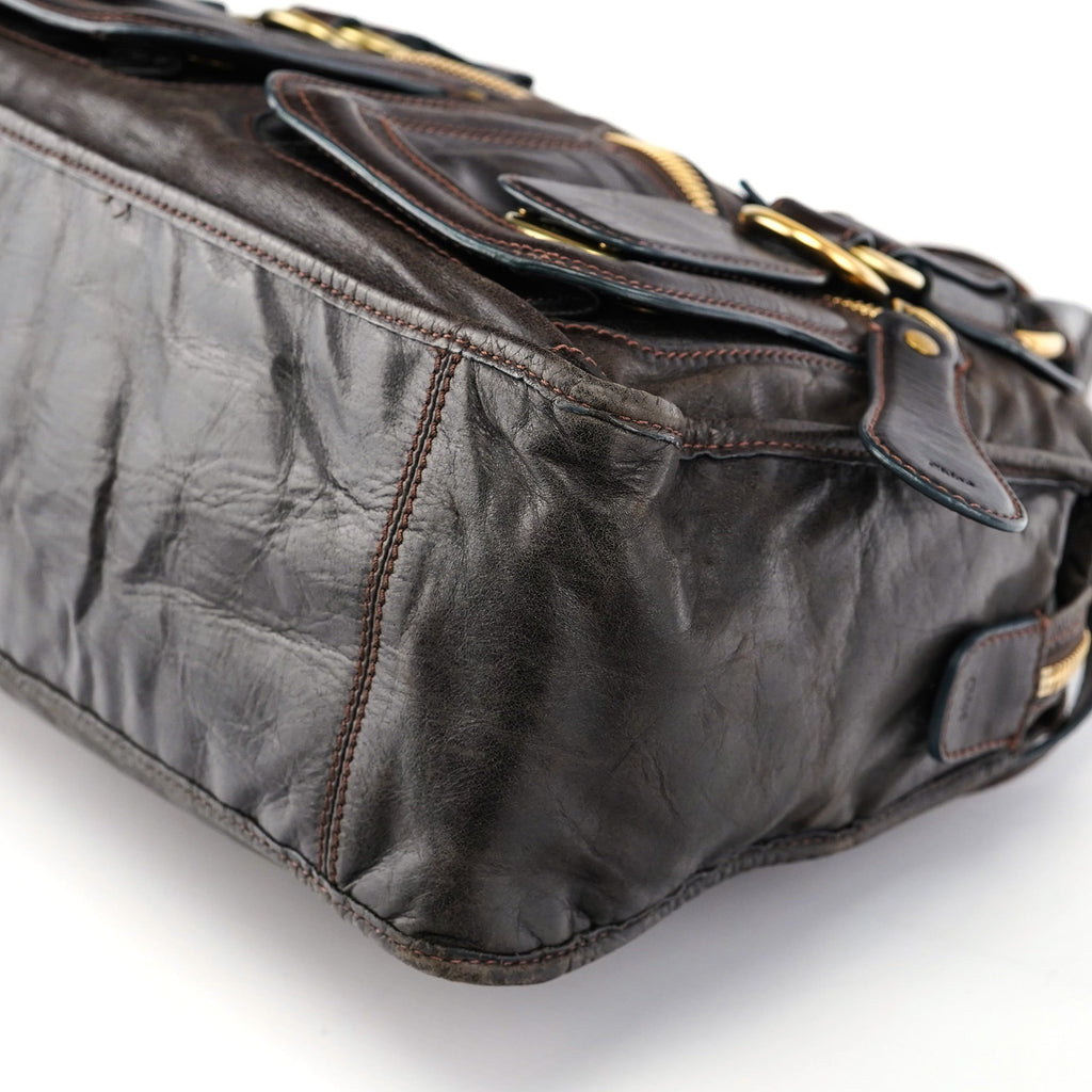 Brown Leather Bay 2-Way Tote Bag