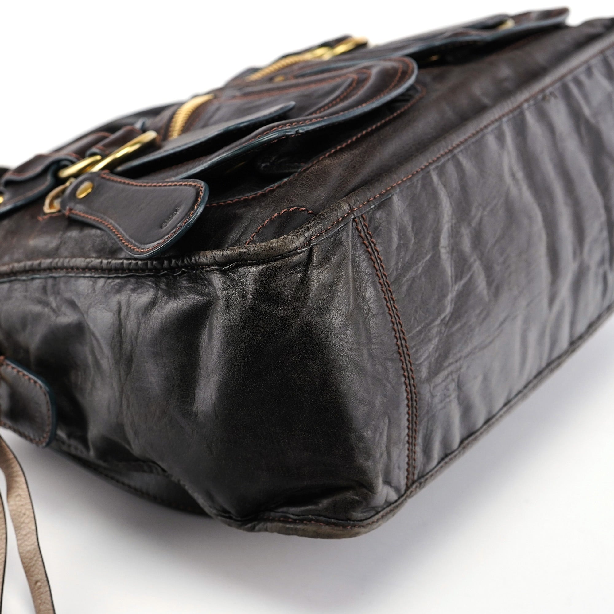Brown Leather Bay 2-Way Tote Bag