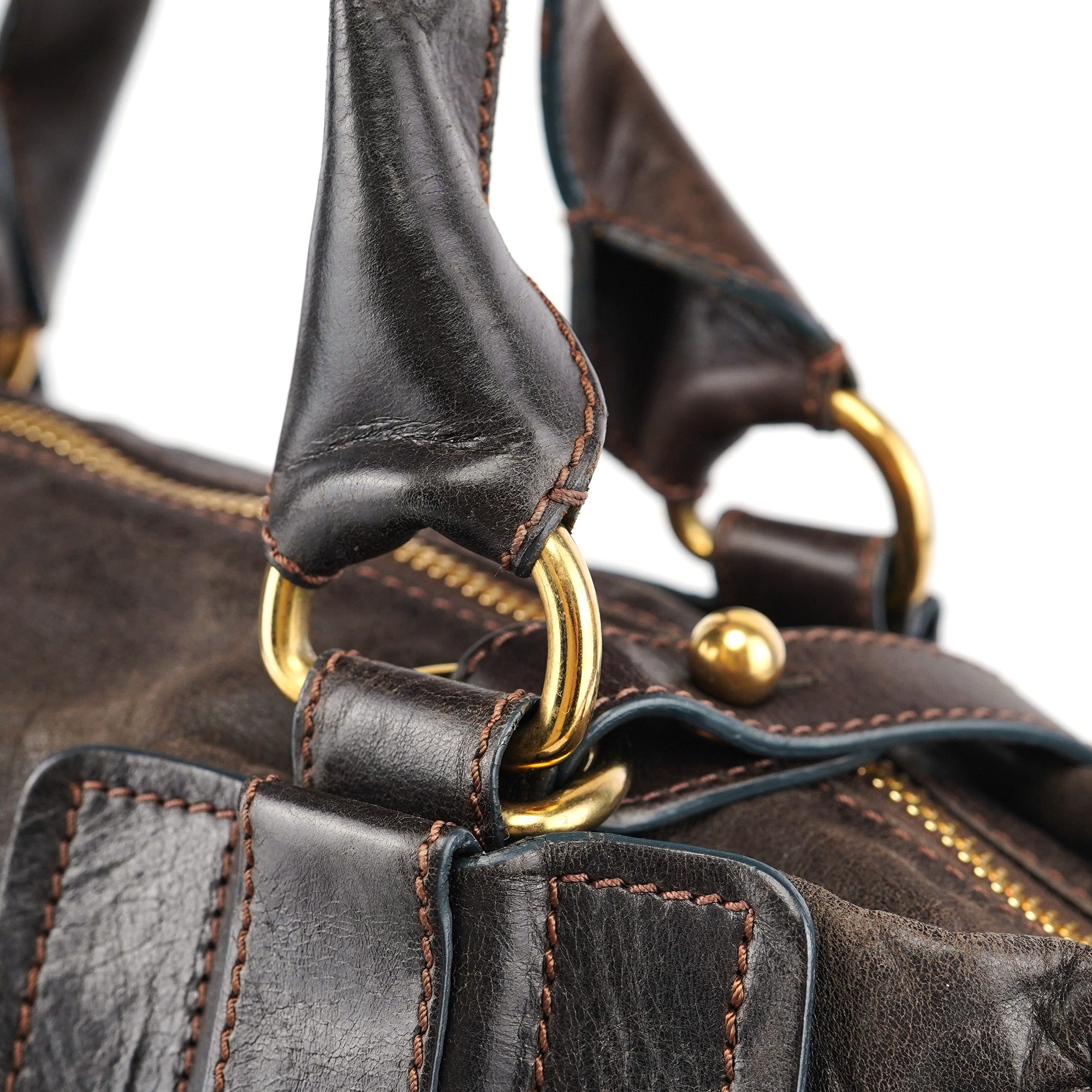 Brown Leather Bay 2-Way Tote Bag