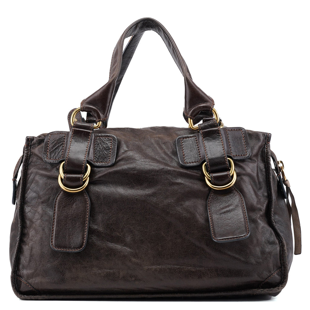 Brown Leather Bay 2-Way Tote Bag