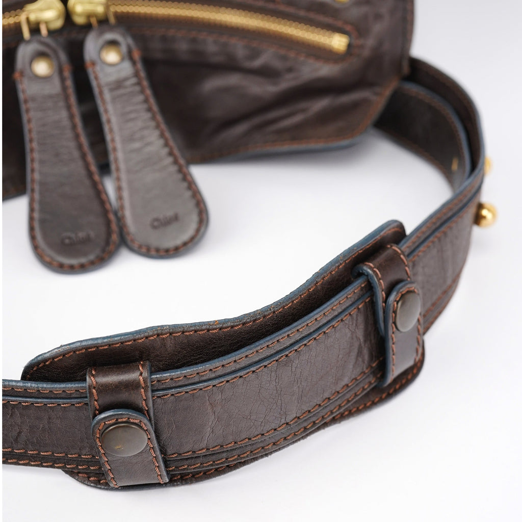 Brown Leather Bay Shoulder Bag