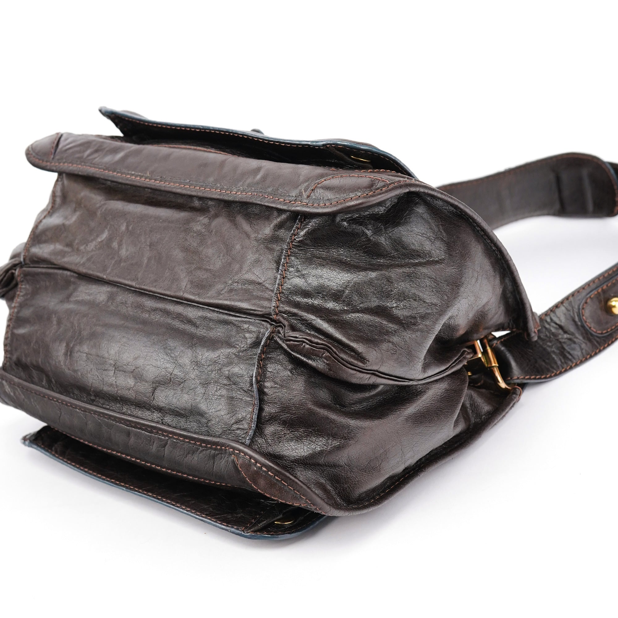 Brown Leather Bay Shoulder Bag