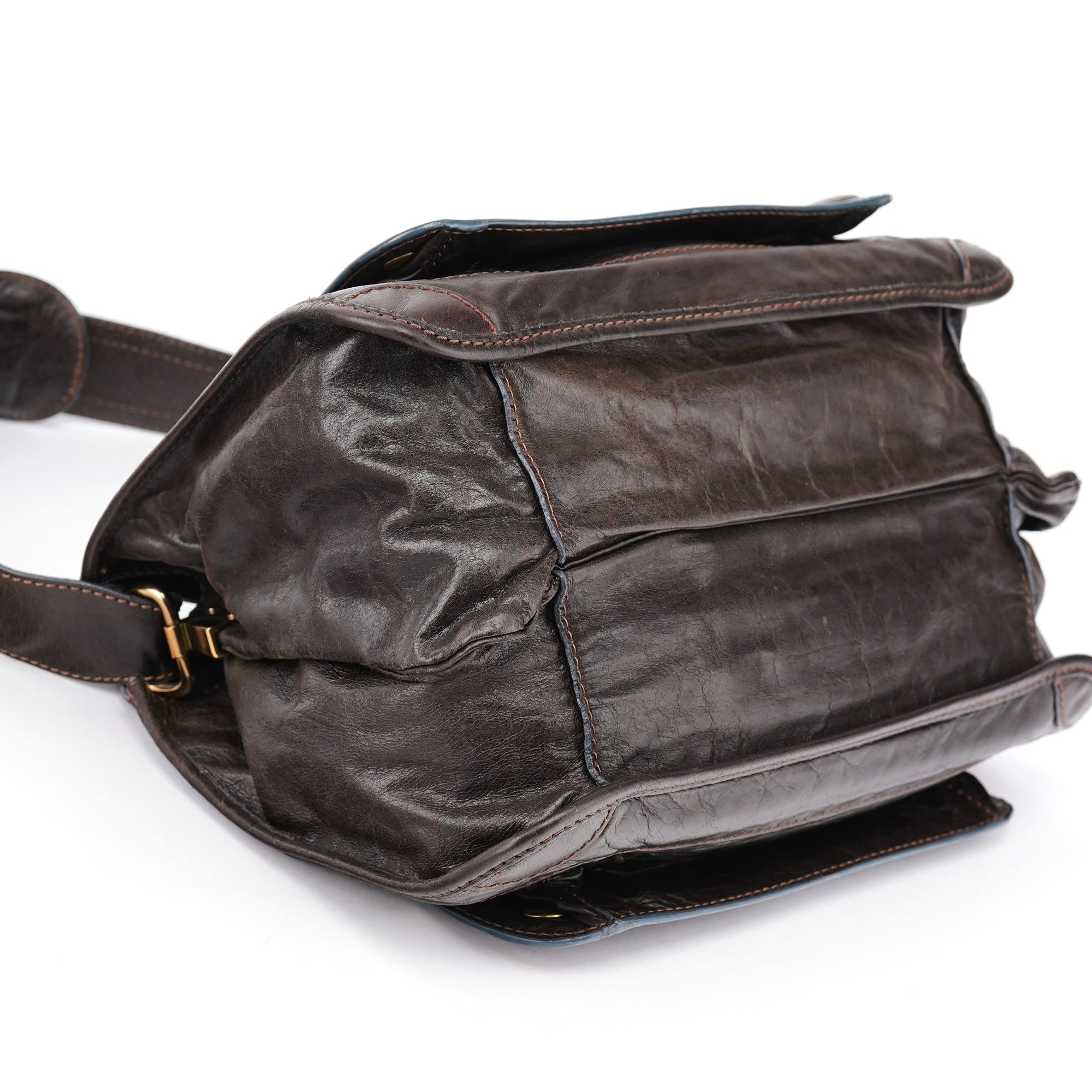 Brown Leather Bay Shoulder Bag
