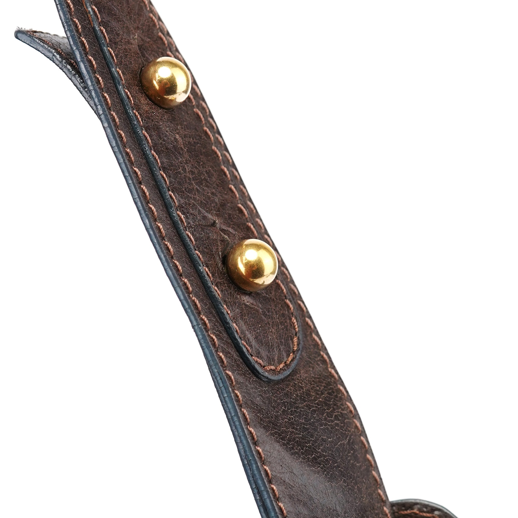 Brown Leather Bay Shoulder Bag