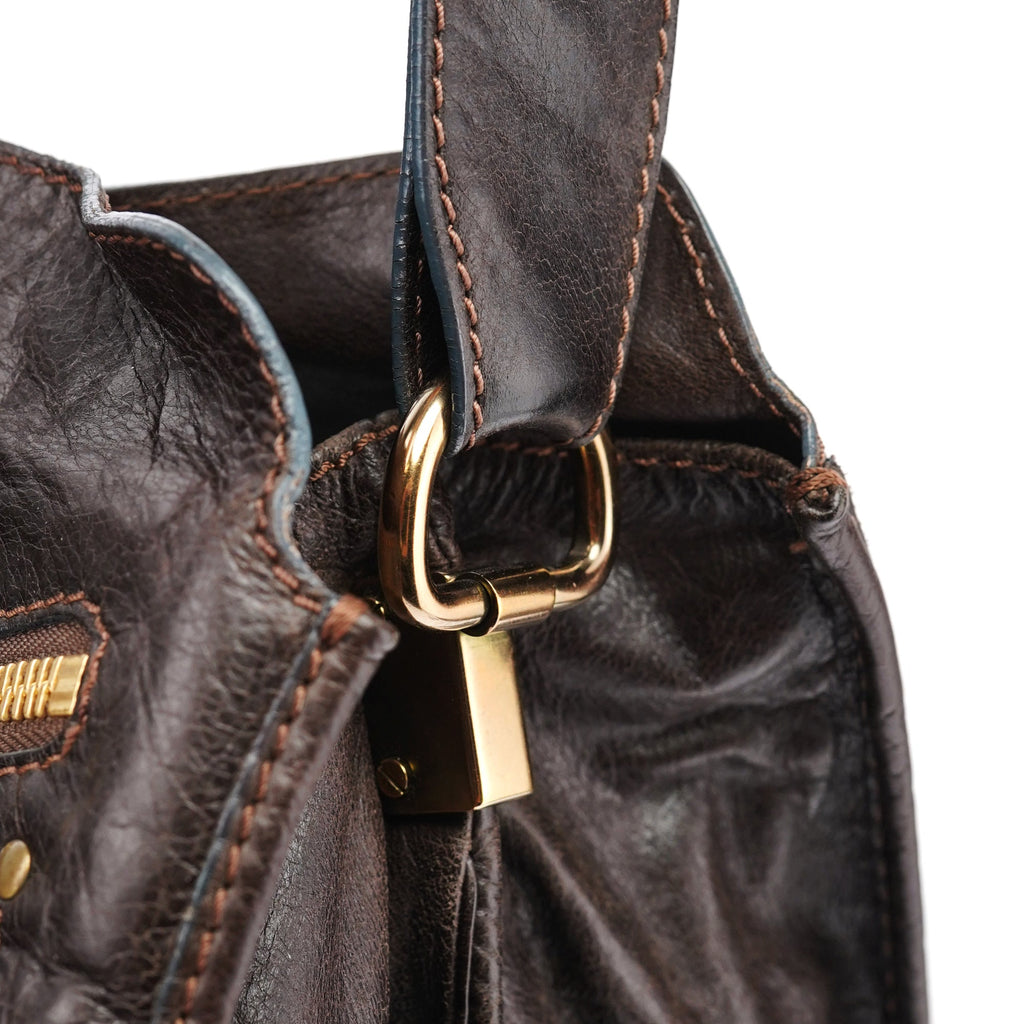 Brown Leather Bay Shoulder Bag