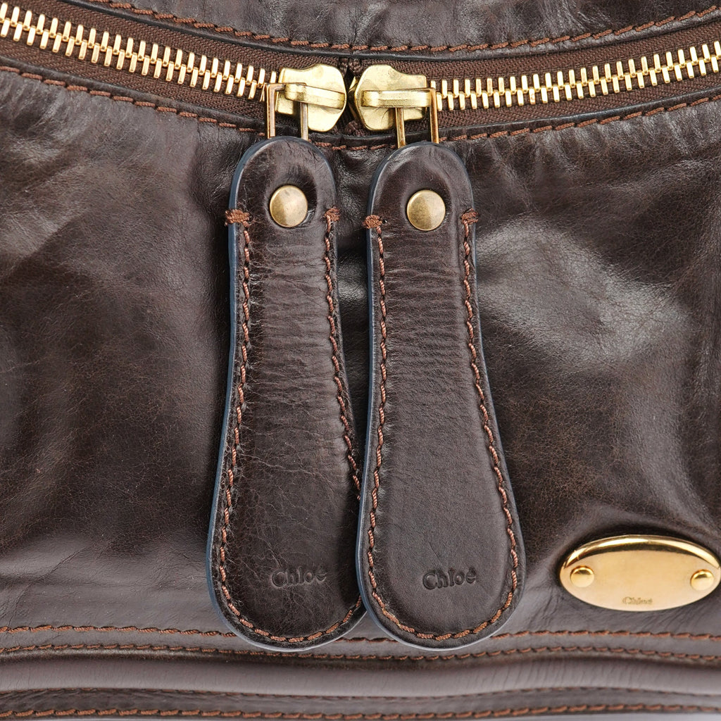 Brown Leather Bay Shoulder Bag
