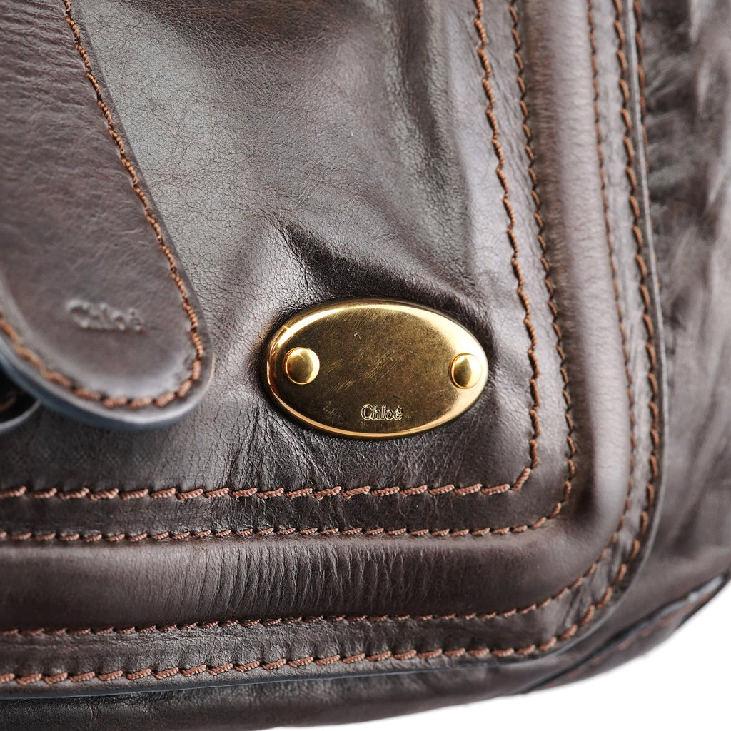 Brown Leather Bay Shoulder Bag
