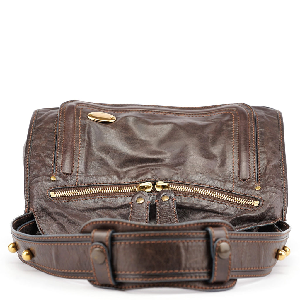 Brown Leather Bay Shoulder Bag