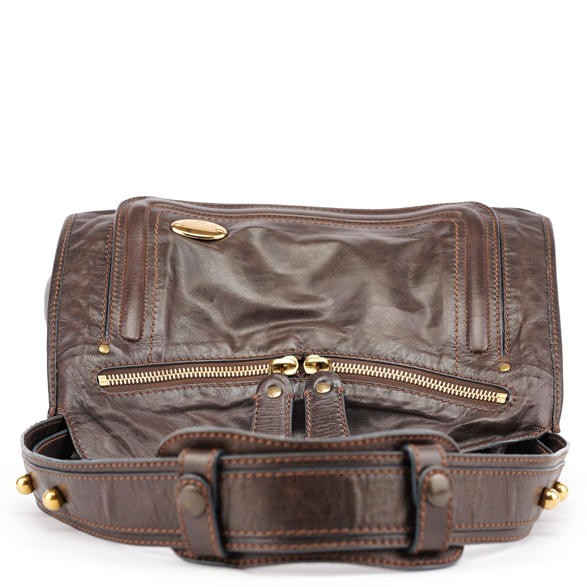 Brown Leather Bay Shoulder Bag