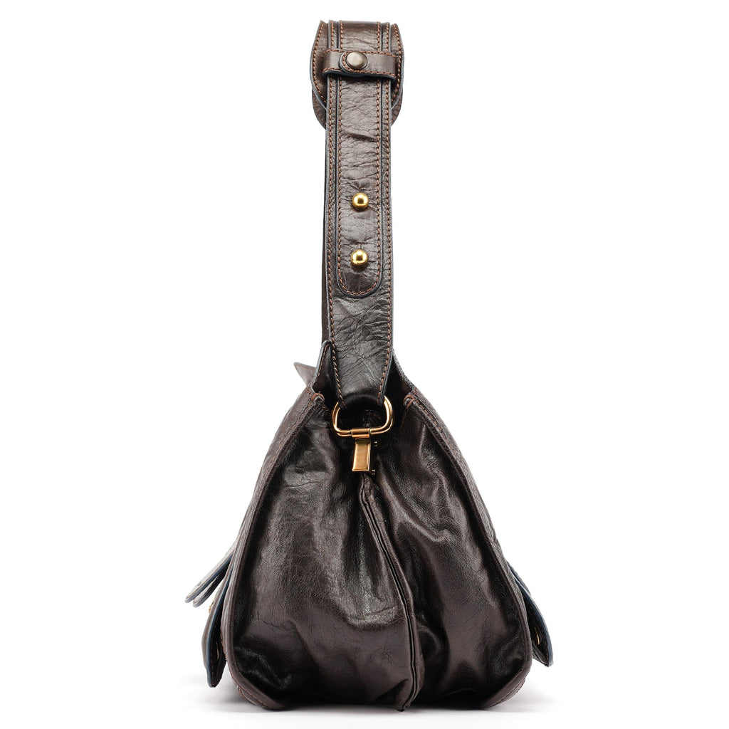 Brown Leather Bay Shoulder Bag