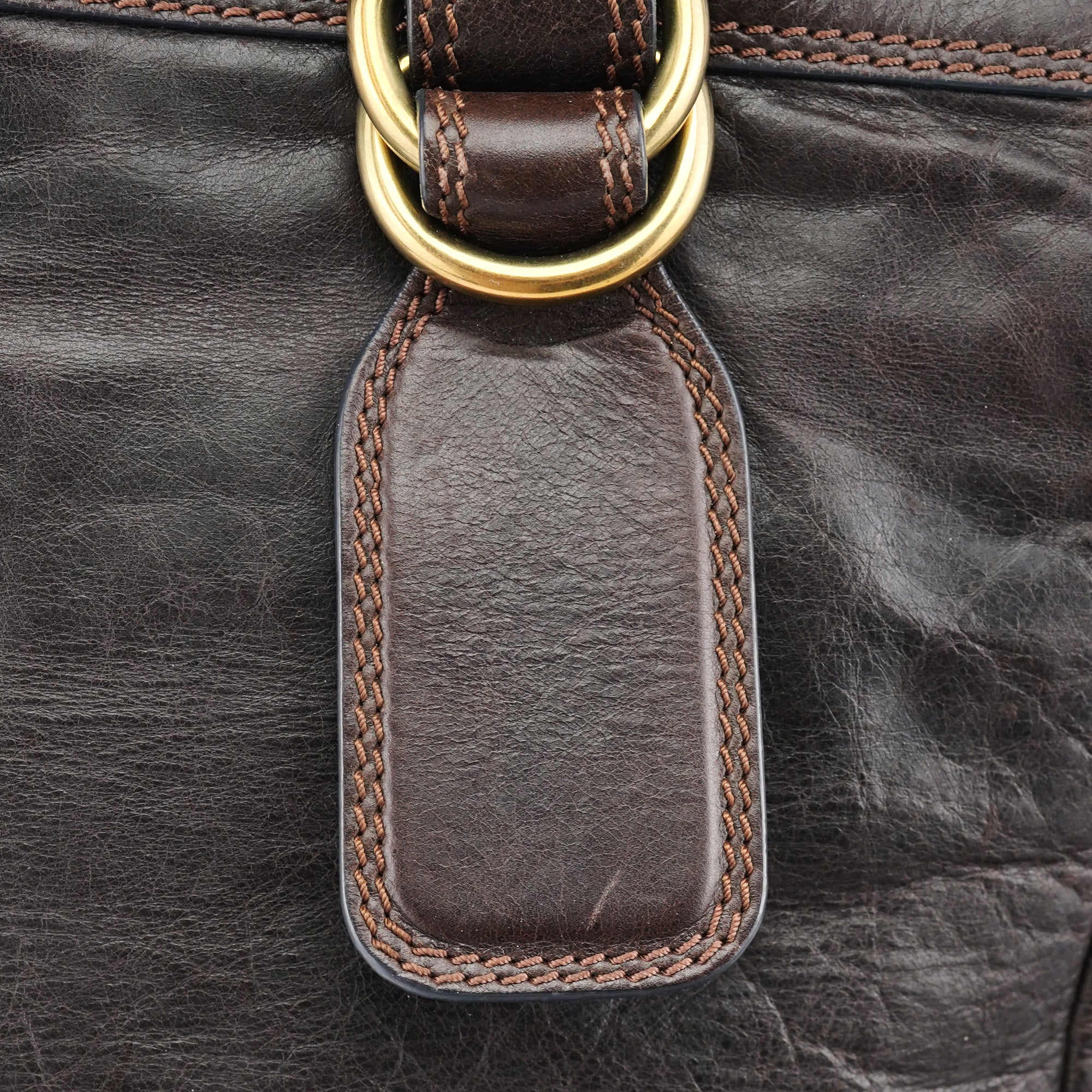 Brown Leather Bay Tote Bag