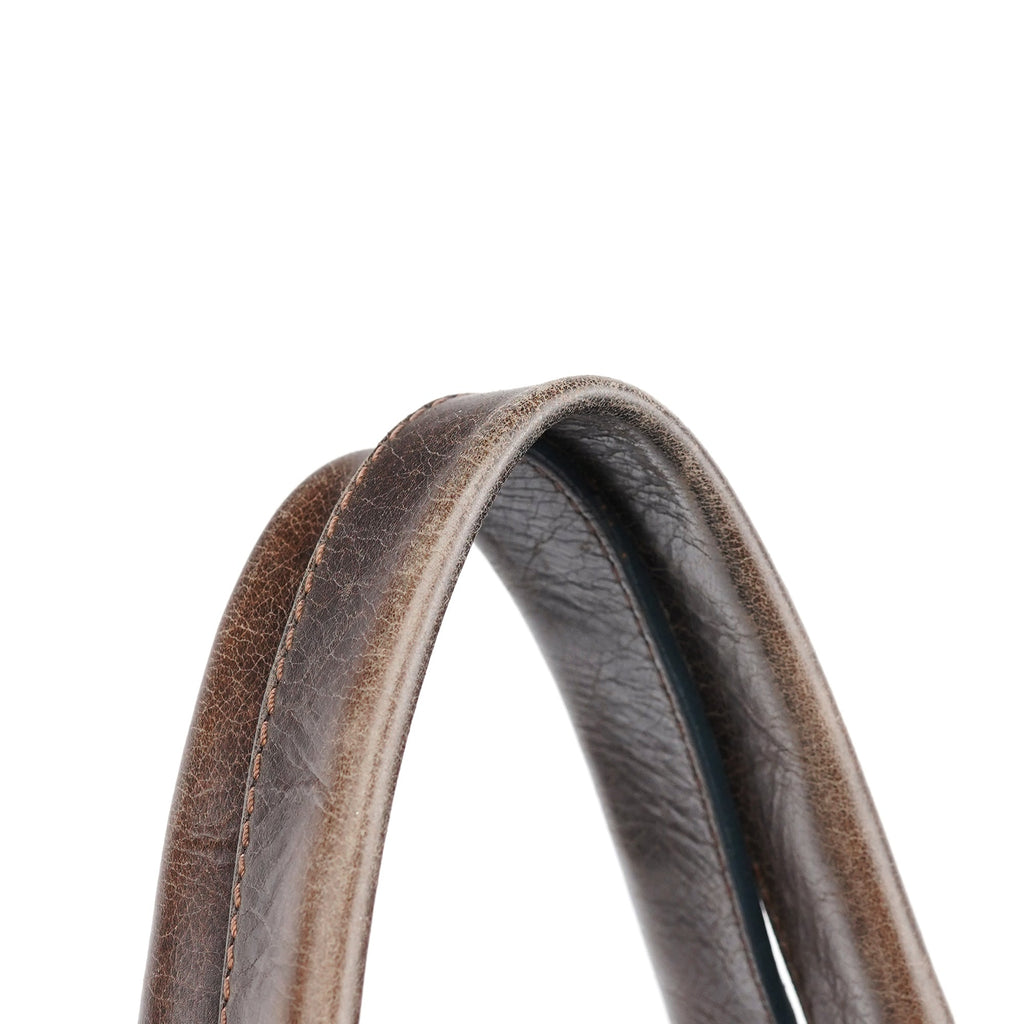 Brown Leather Bay Tote Bag