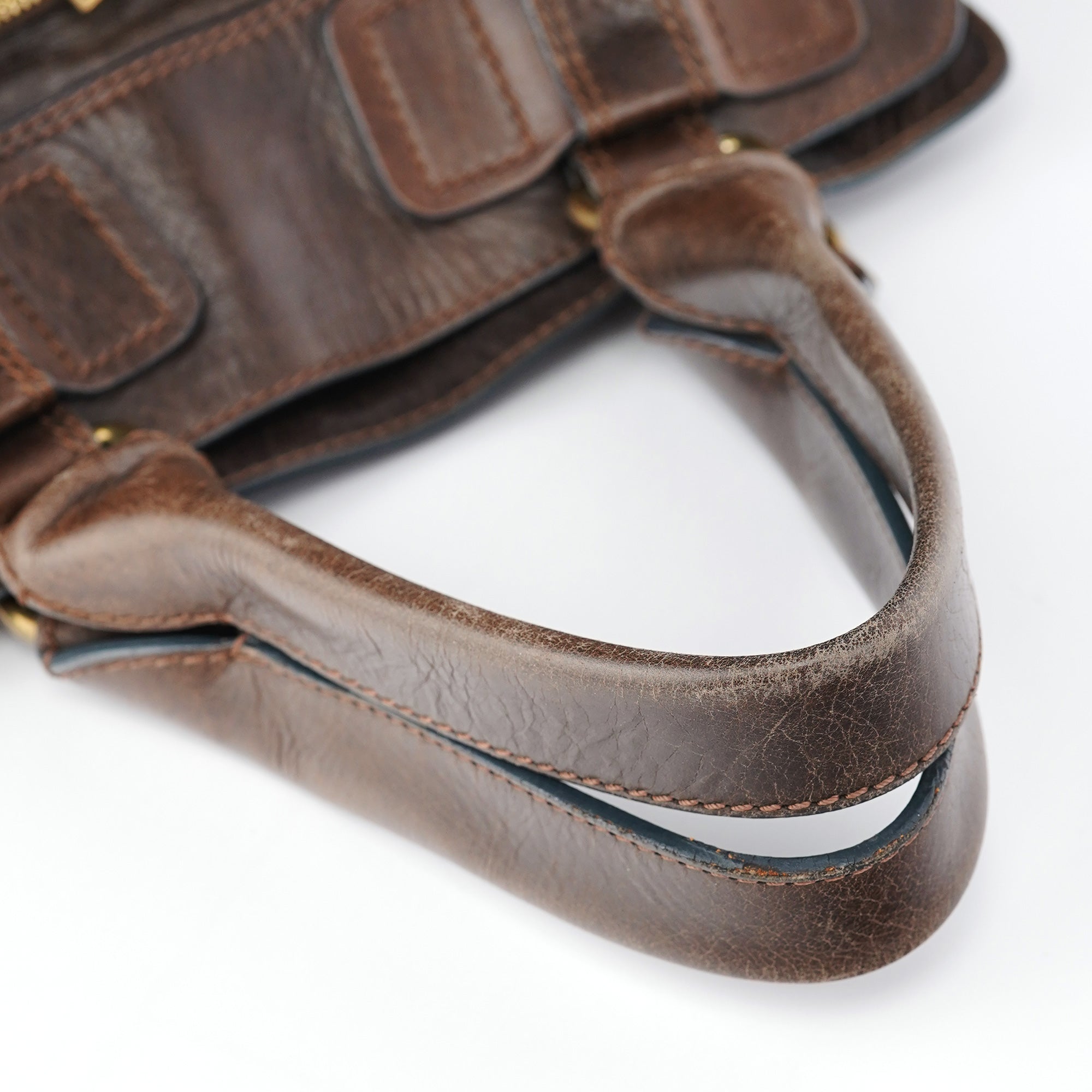 Brown Leather Bay Tote Bag