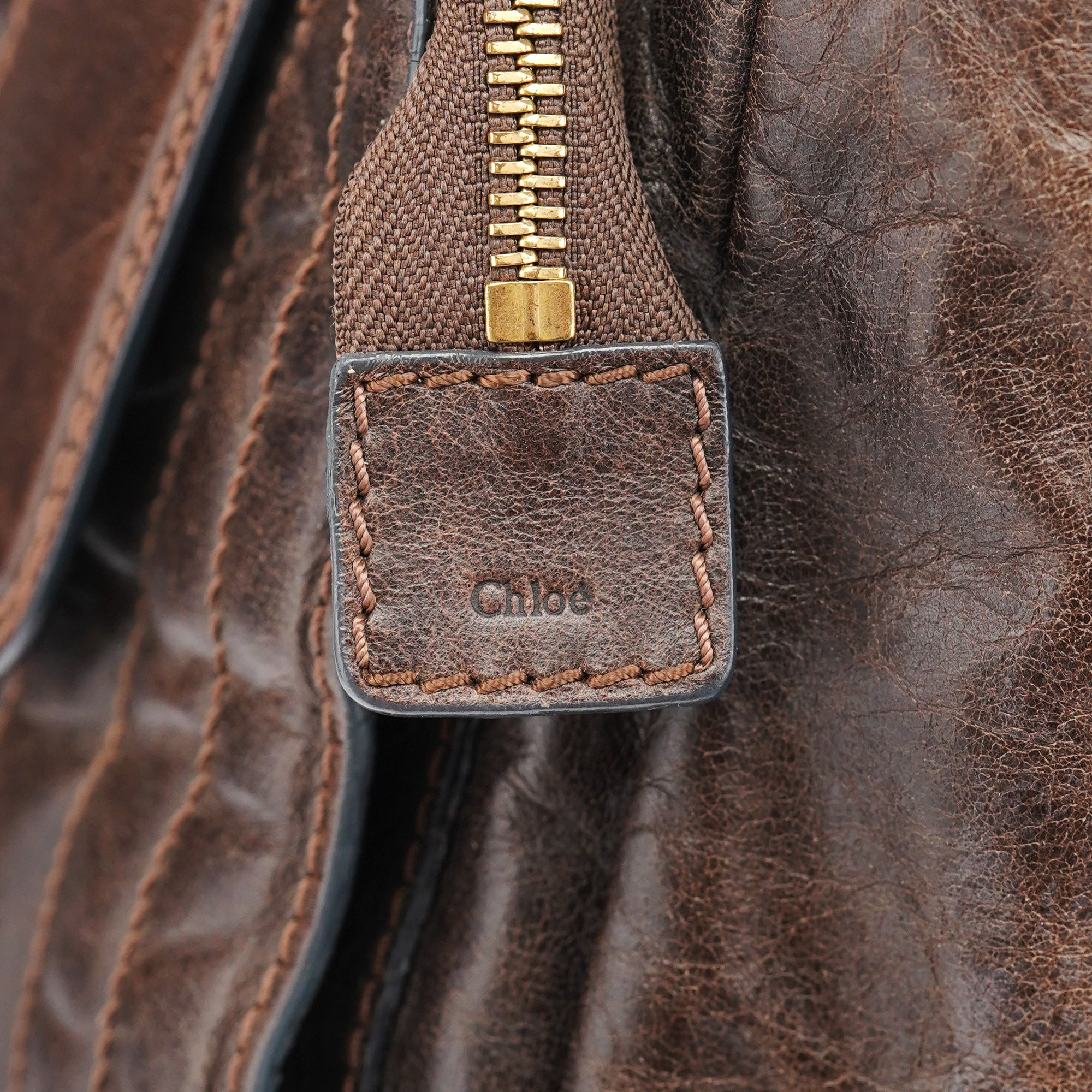 Brown Leather Bay Tote Bag