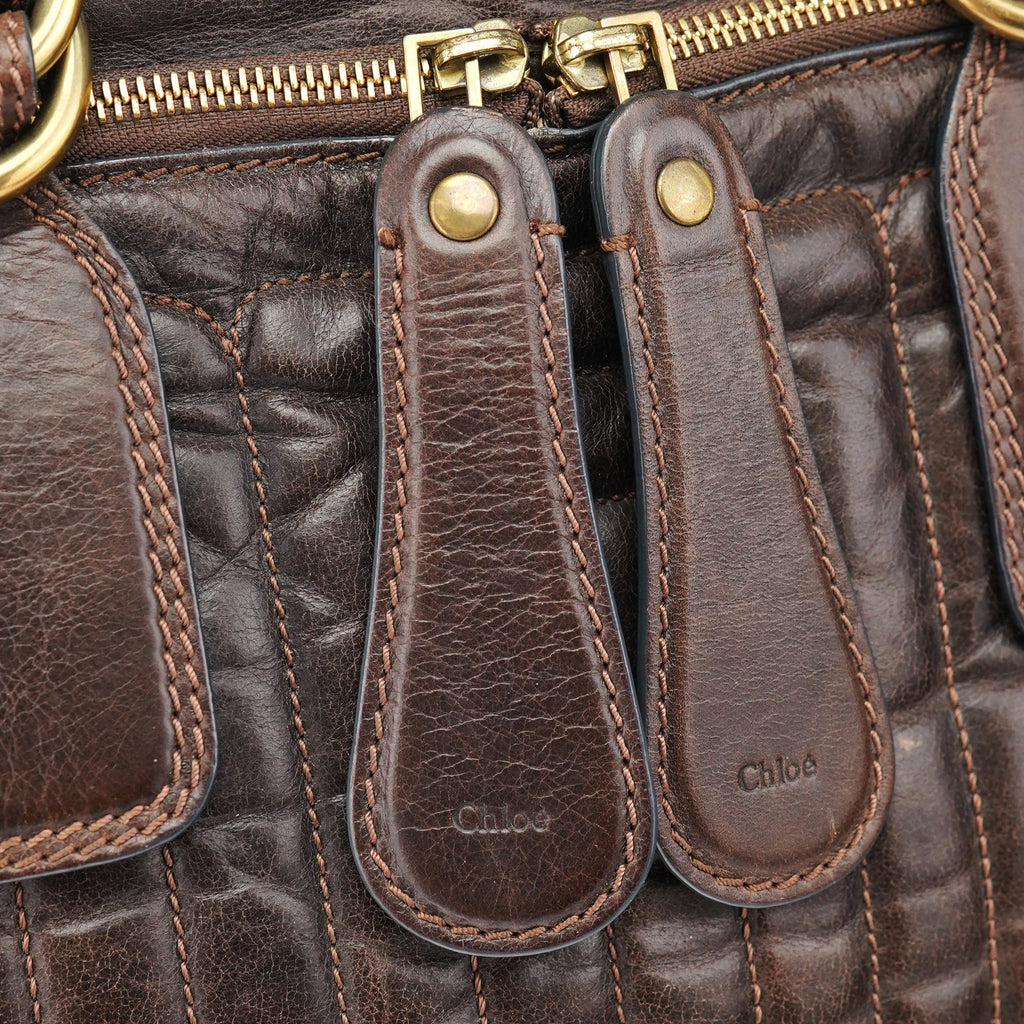 Brown Leather Bay Tote Bag