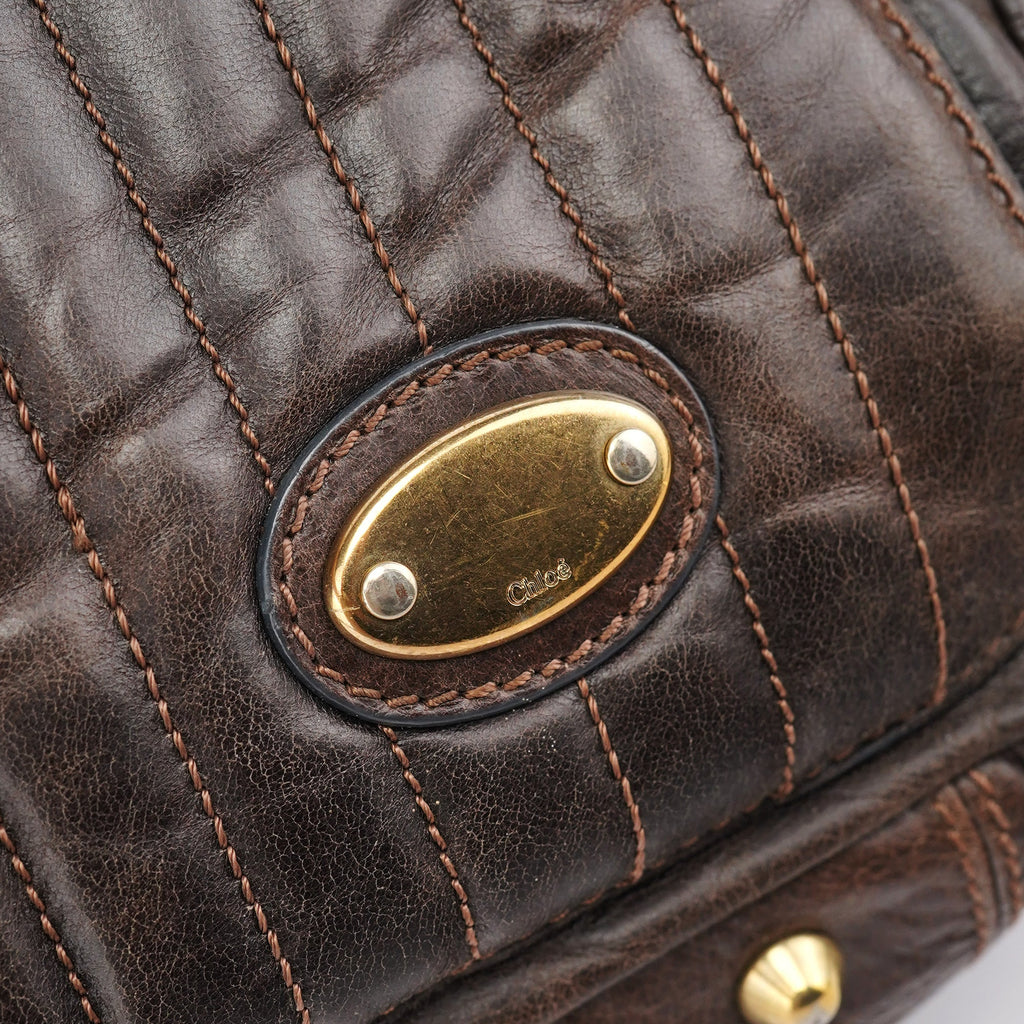 Brown Leather Bay Tote Bag